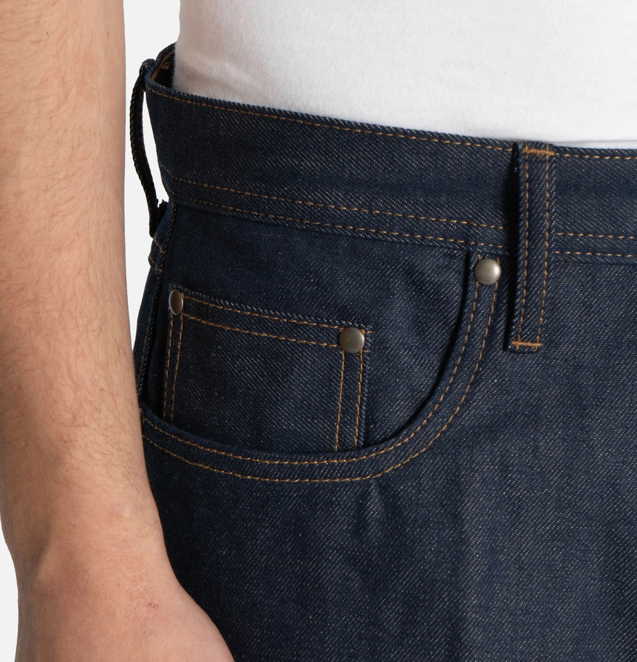 UNBRANDED BRAND 854 13.5oz Relaxed Straight Indigo Blue