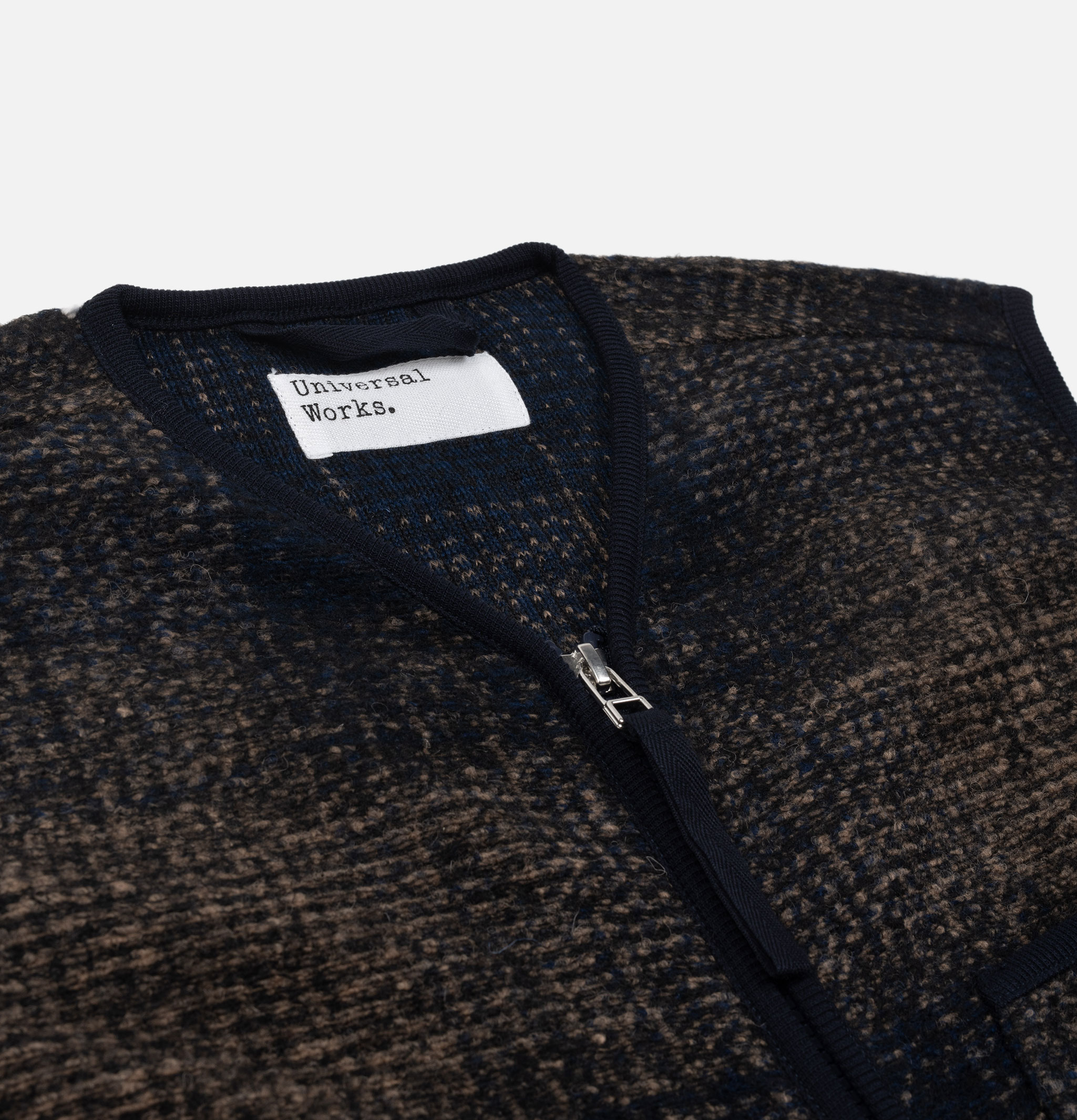 Universal Works Deca Check Waistcoat Blue