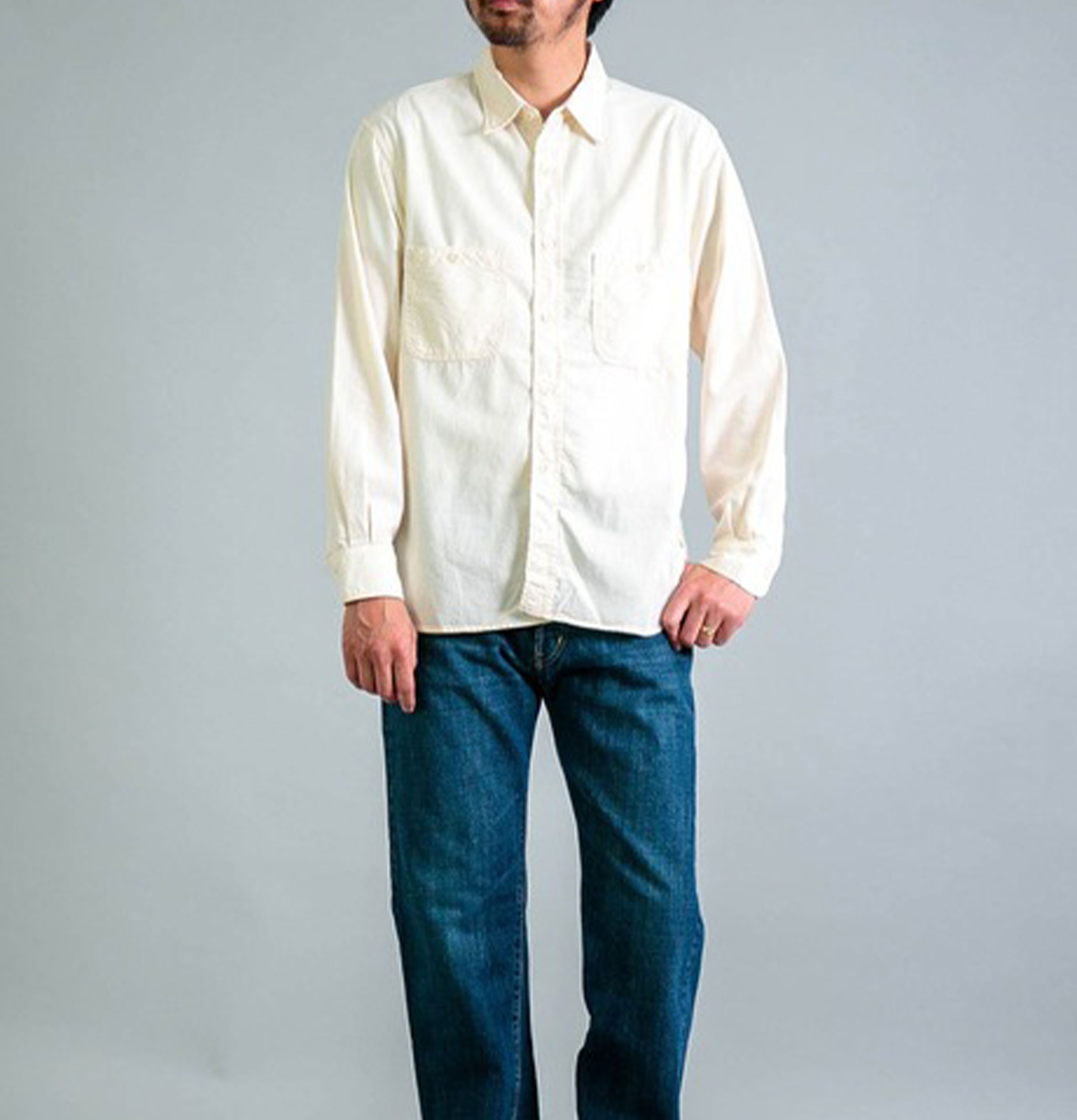 Omnigod Chemise Work Chambray Blanc