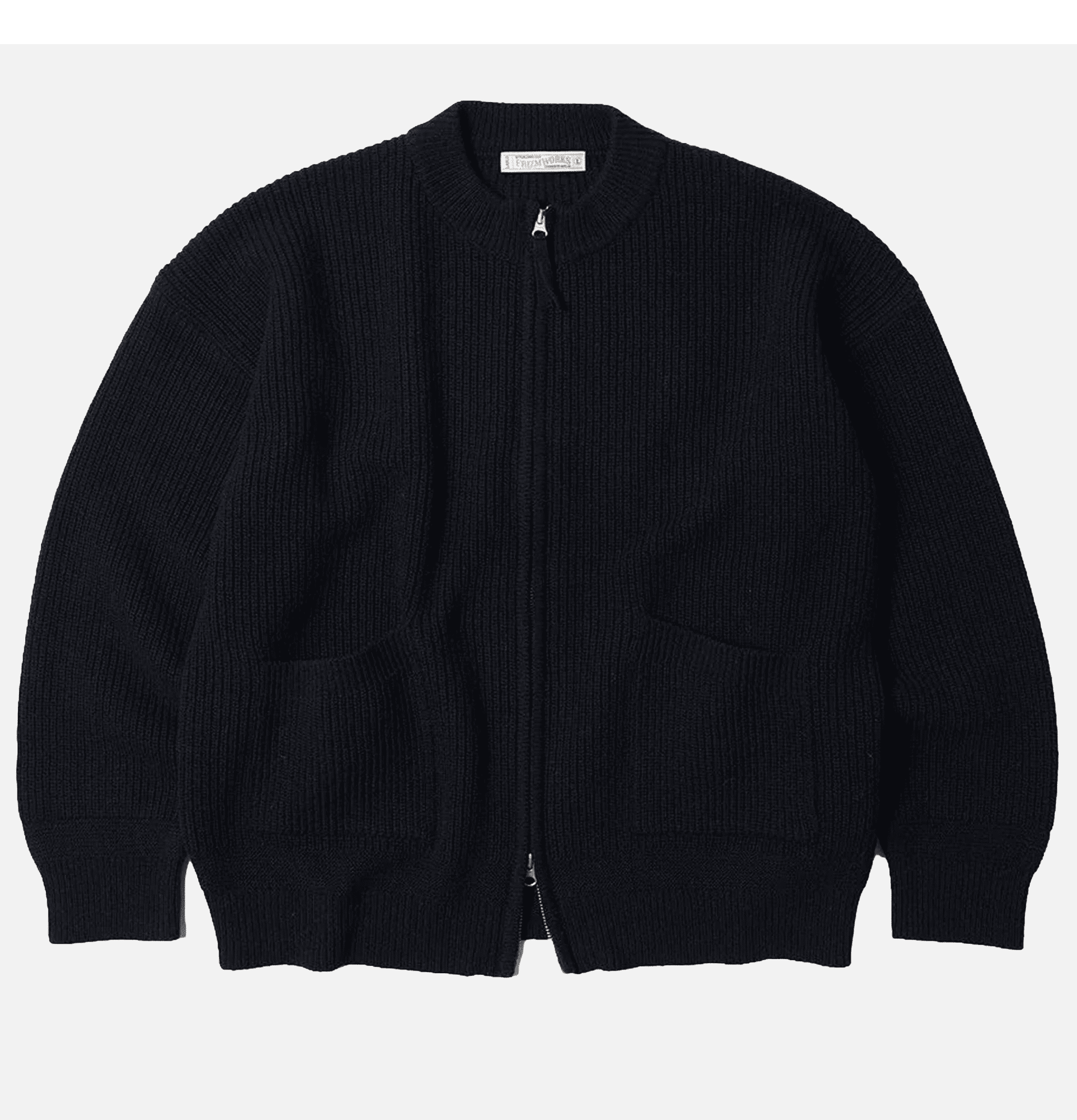 Wool Deck Zipup Cardigan Navy
