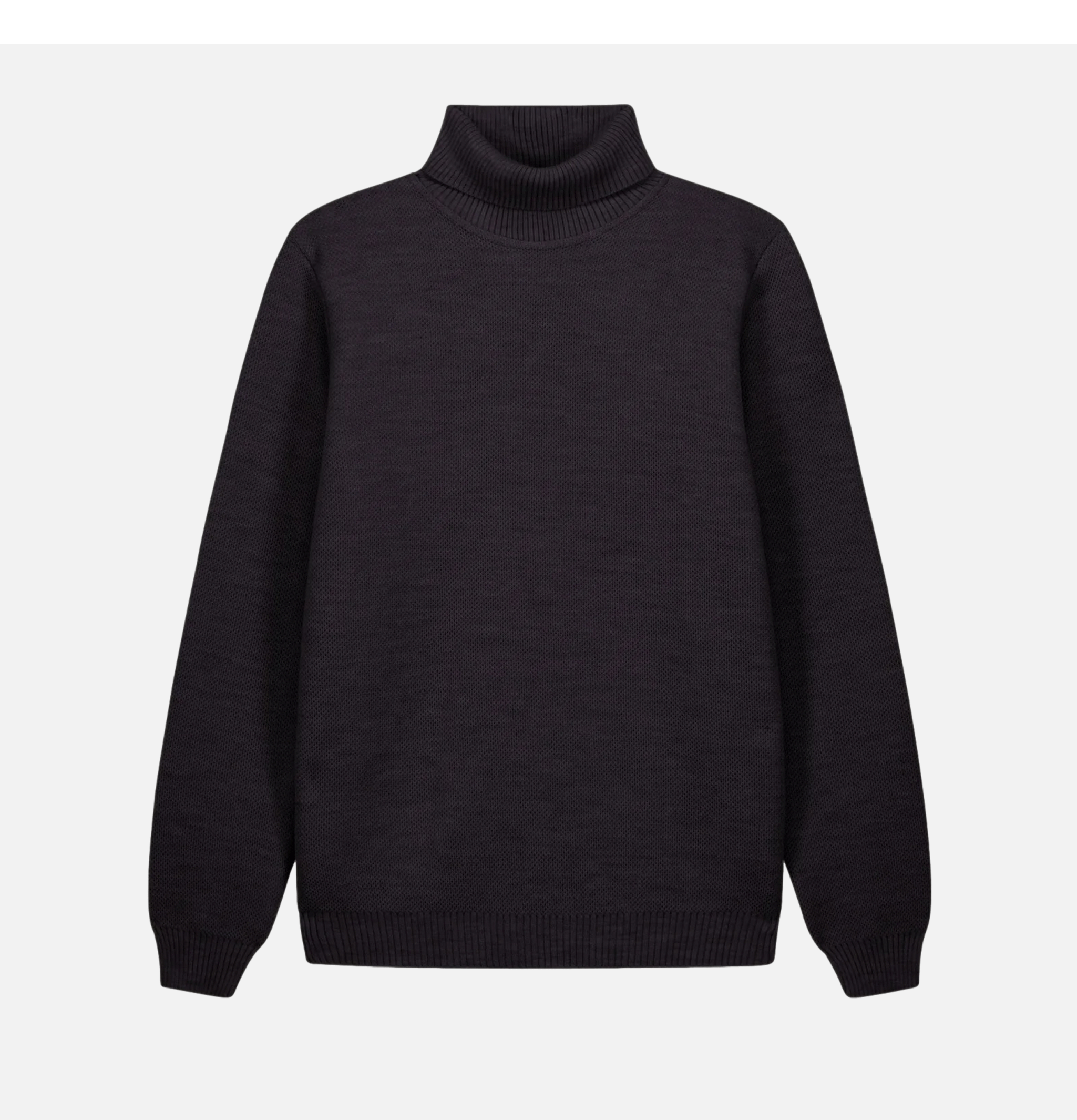 Nitto Knitwear Youri Anthracite Roll Neck Sweater.