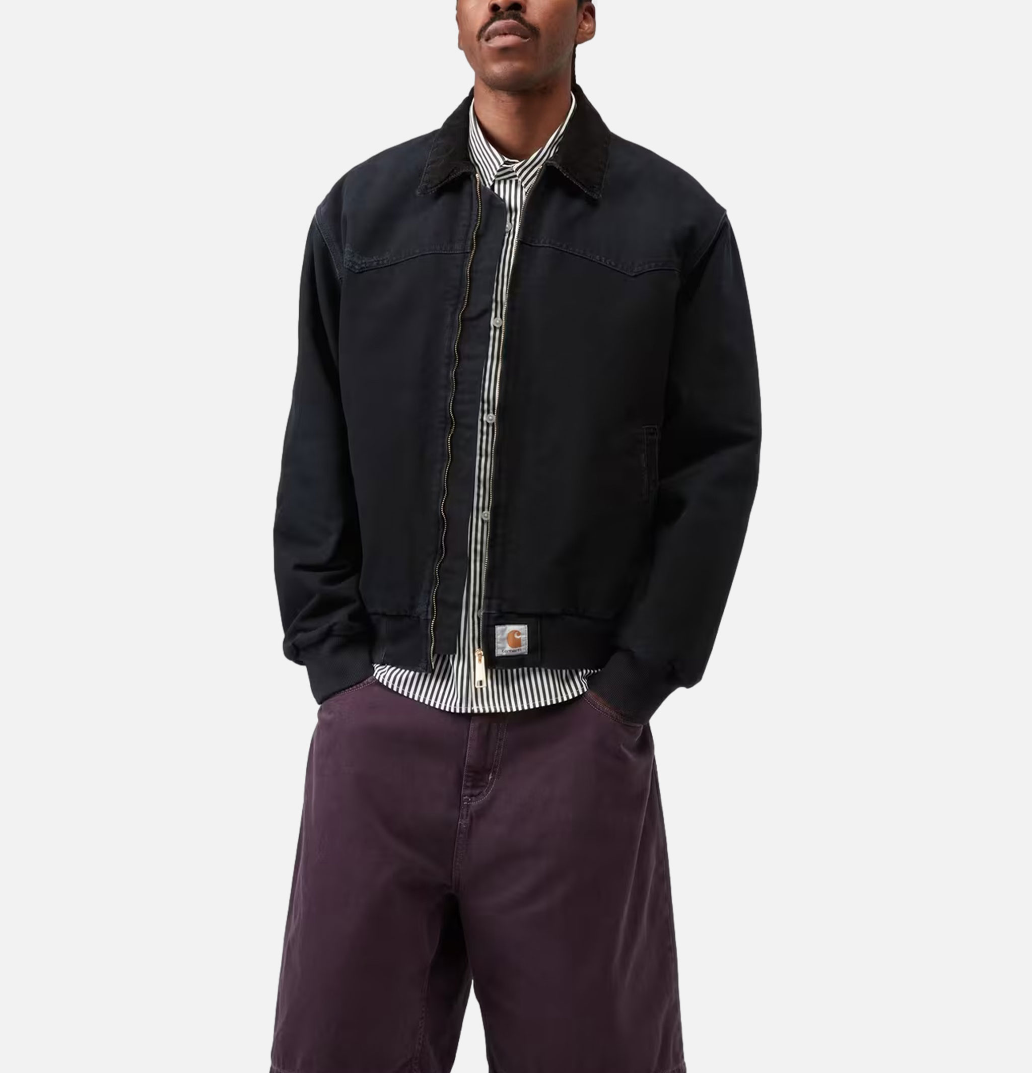 Carhartt WIP Og Santa Fe Black Grind Washed Jacket