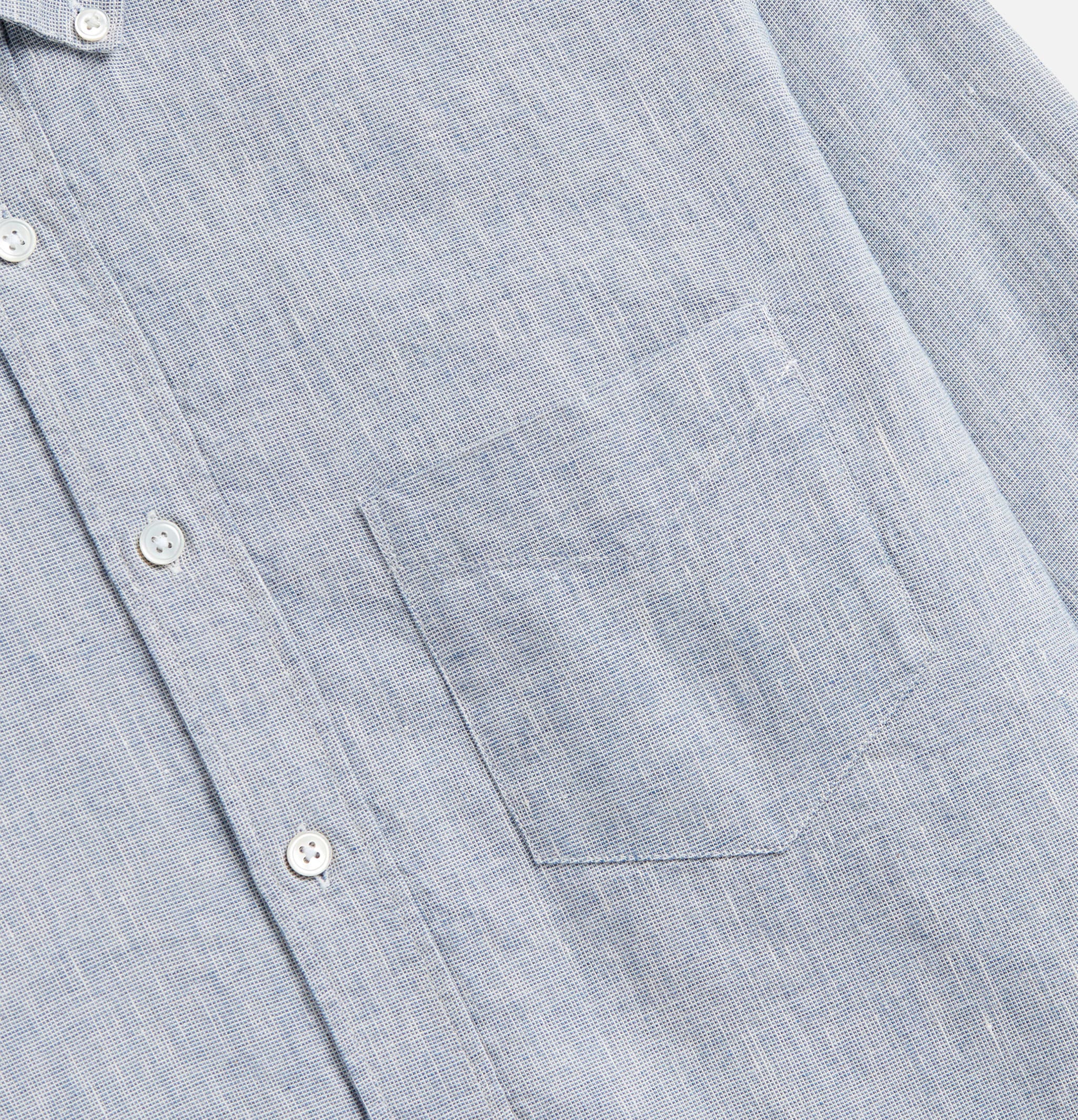 Portuguese Flannel Chemise Granular Bleu