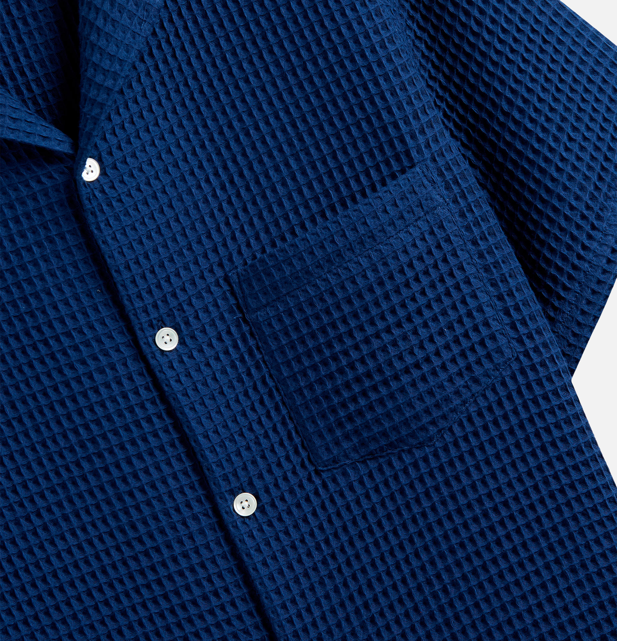 Portuguese Flannel Chemise Honey Comb Blue