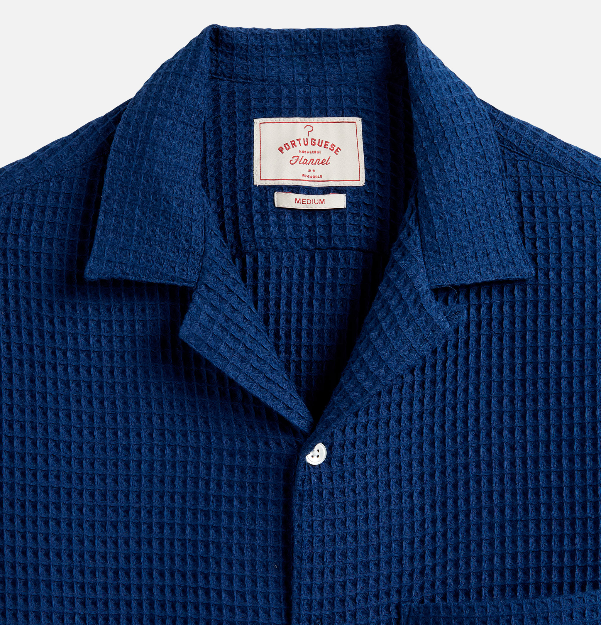 Portuguese Flannel Chemise Honey Comb Blue