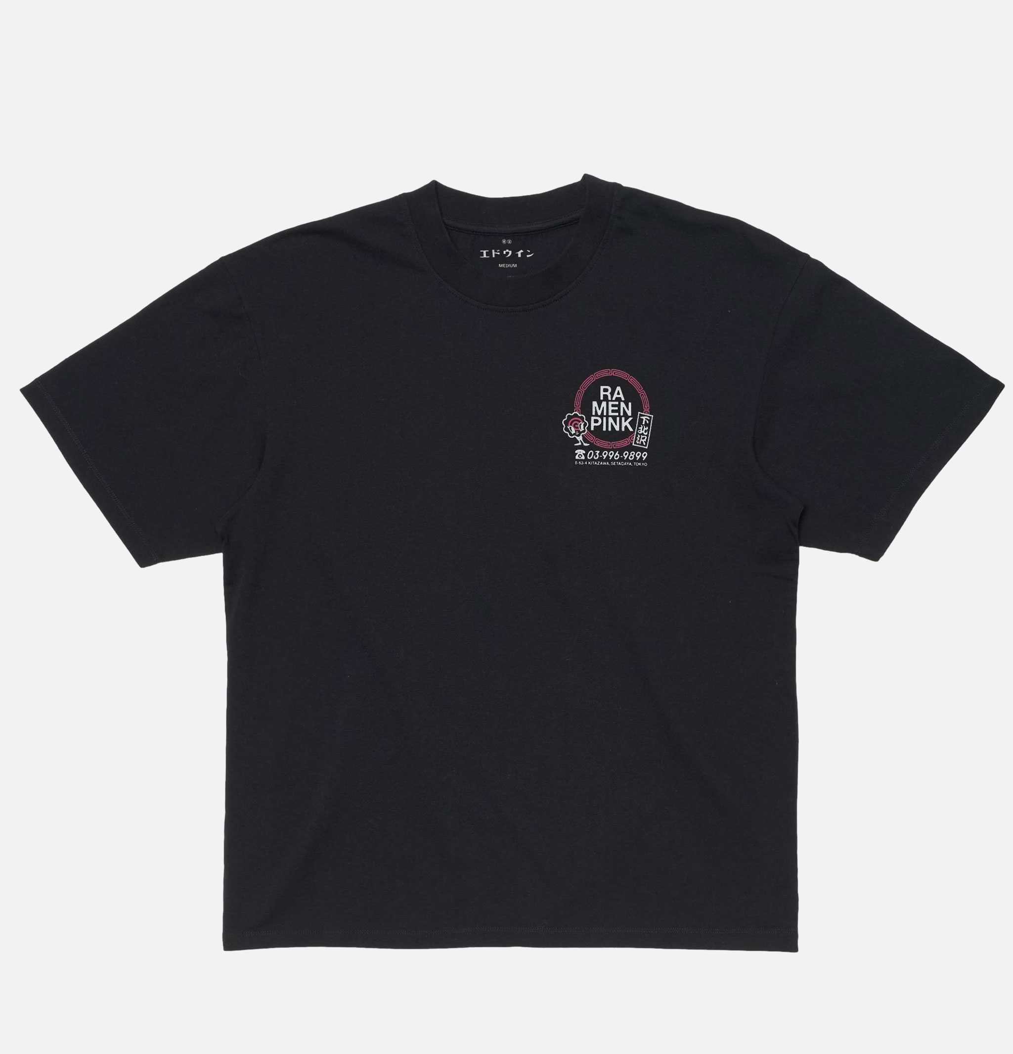 Edwin Ramen Pink T-shirt Black