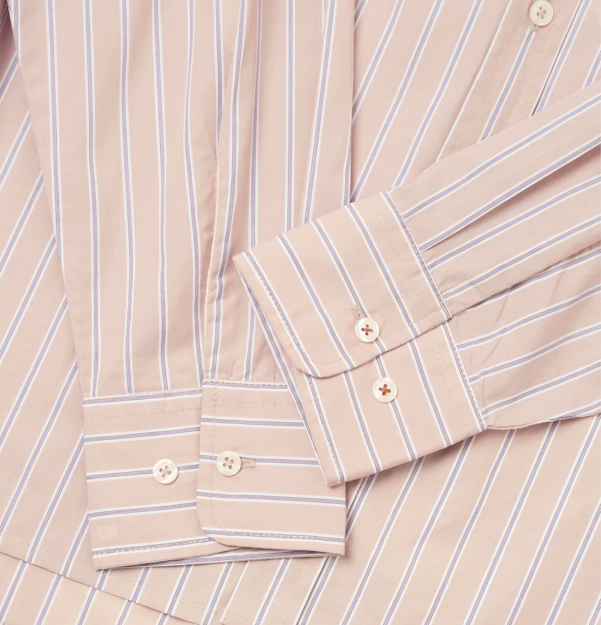 Universal Works Lazy Day Shirt Urban Stripe Sand