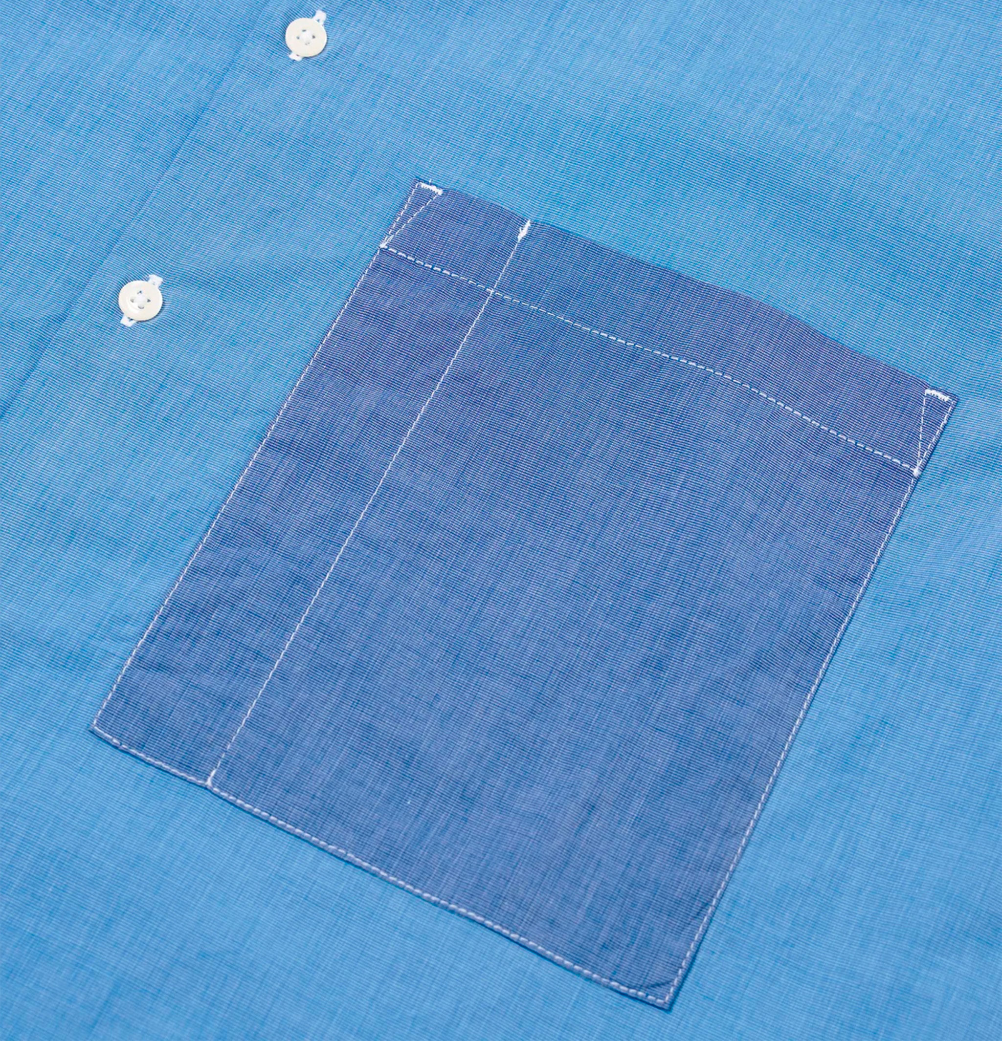 Universal Works Mixed Square Pocket Shirt Sky