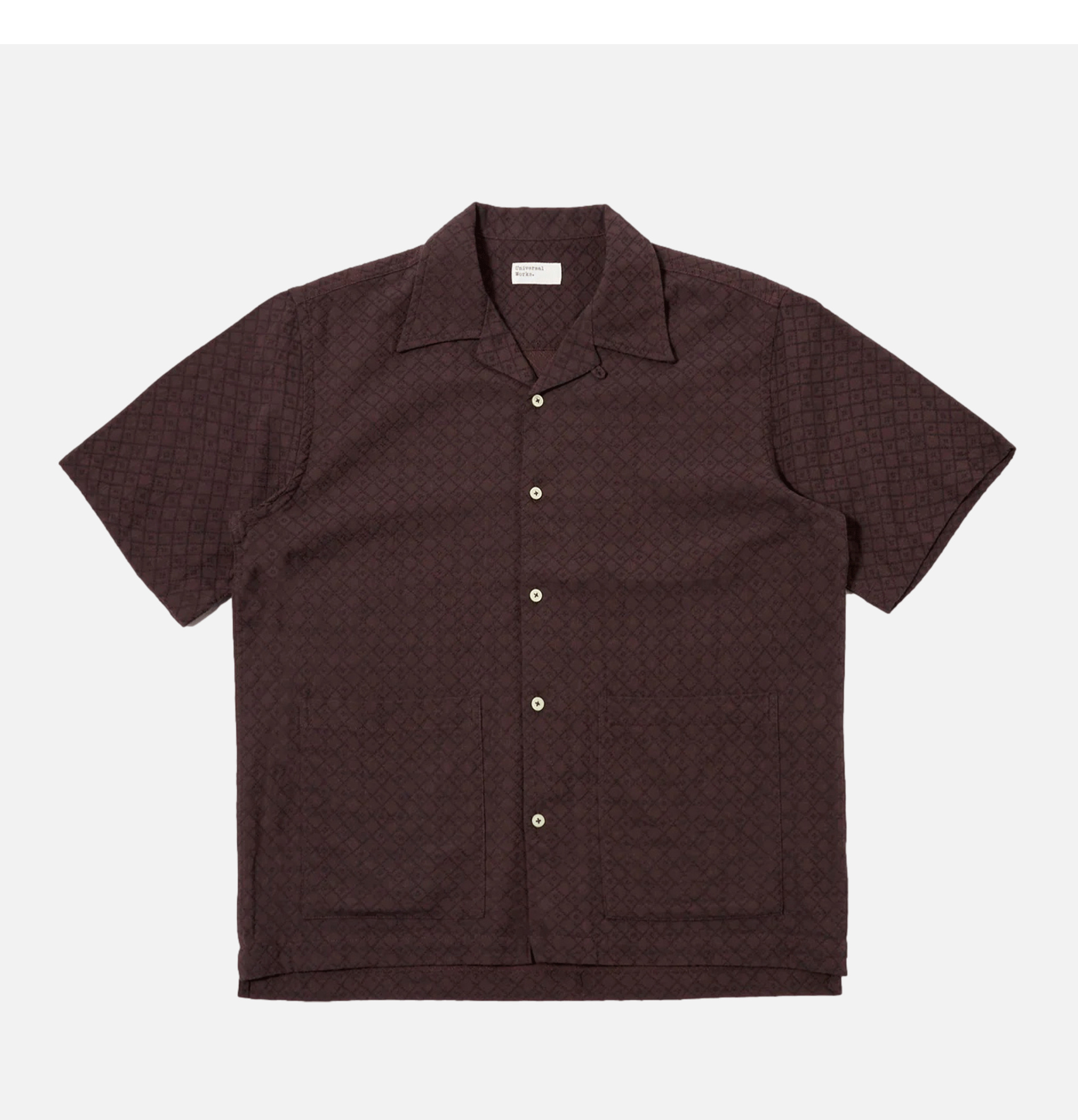 Universal Works Deck Shirt Diamond Dobby Brown