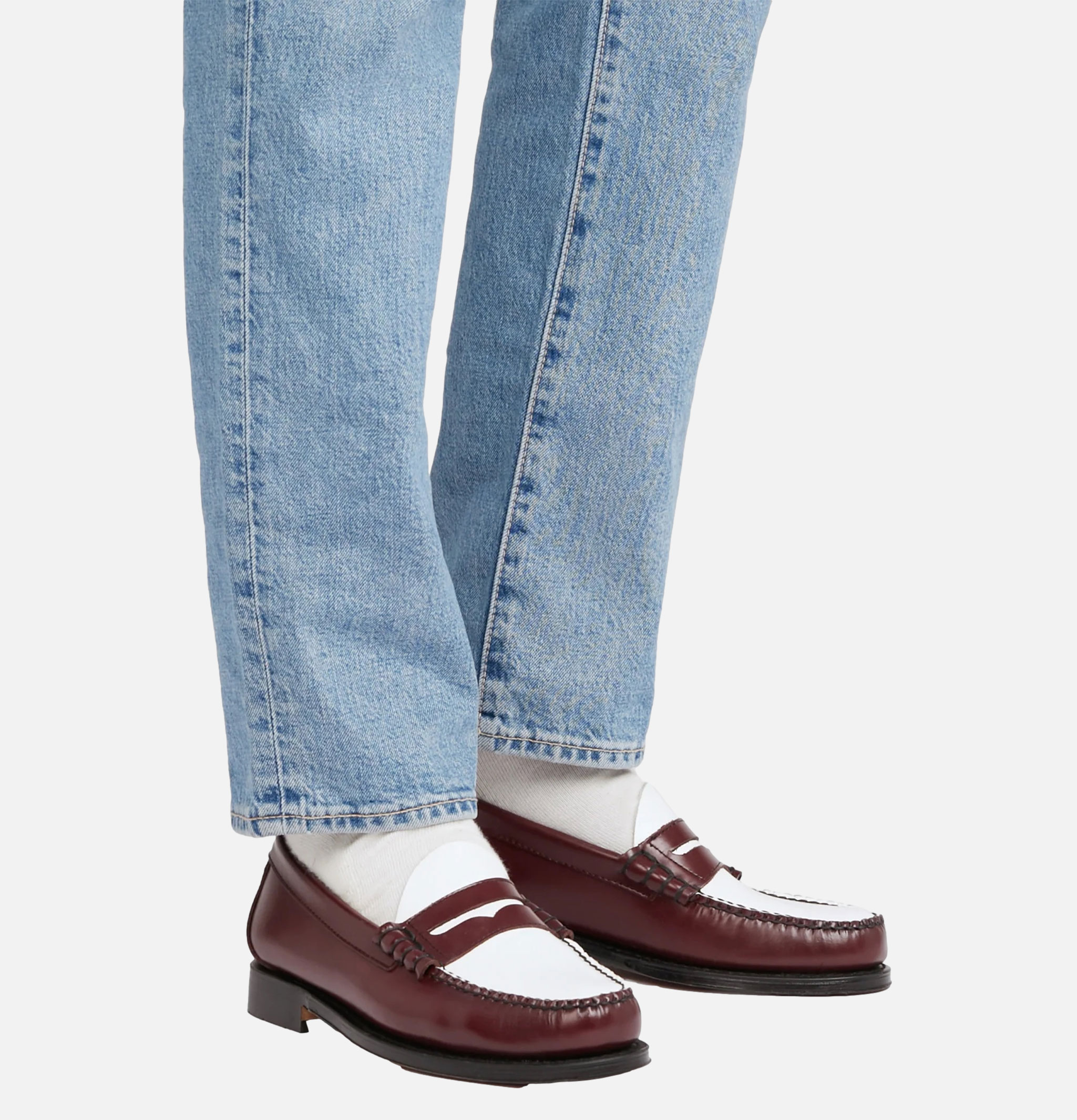 G.H. Bass Weejuns Larson Penny Loafers Wine et Blanc