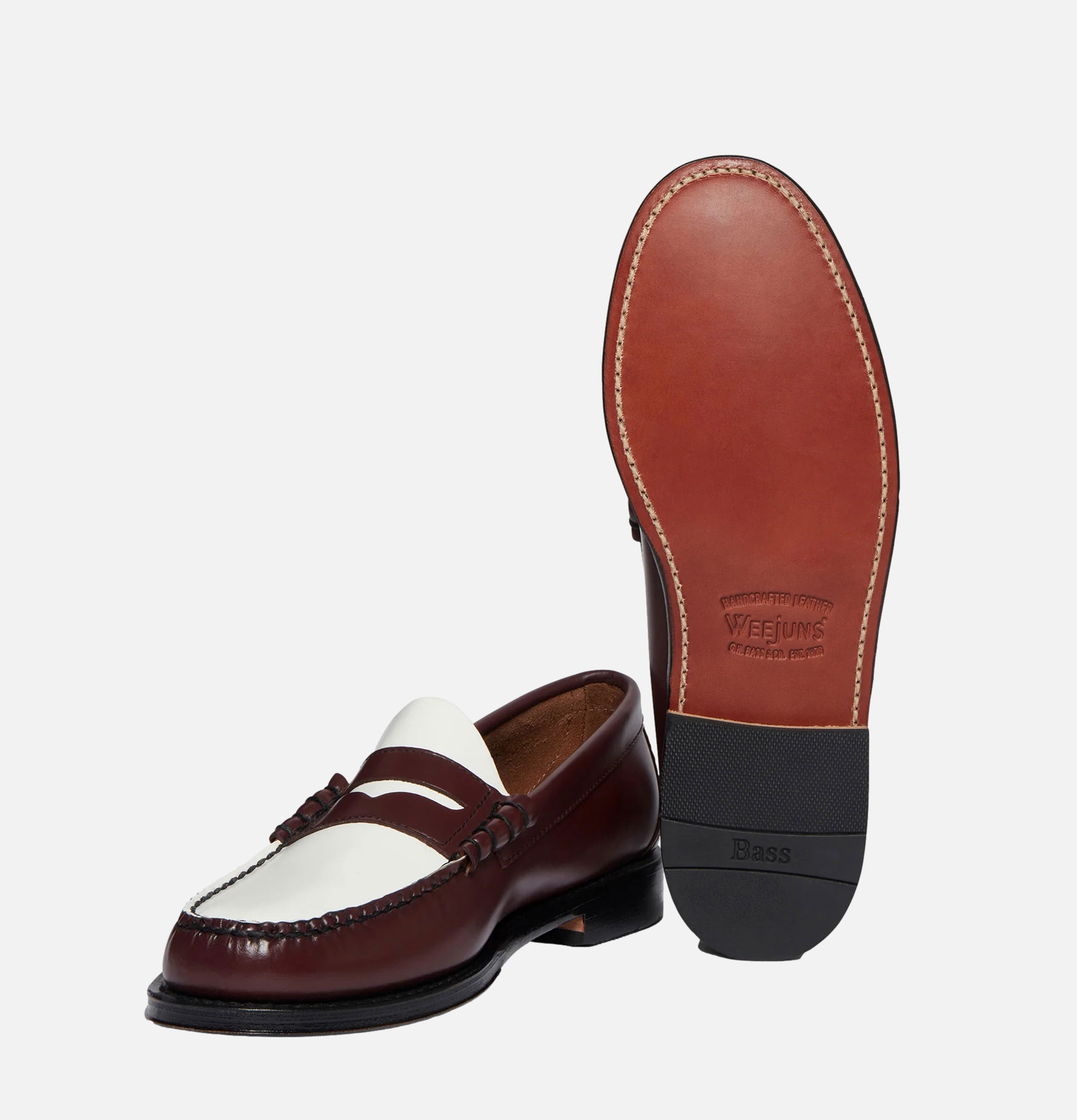 G.H. Bass Weejuns Larson Penny Loafers Wine et Blanc