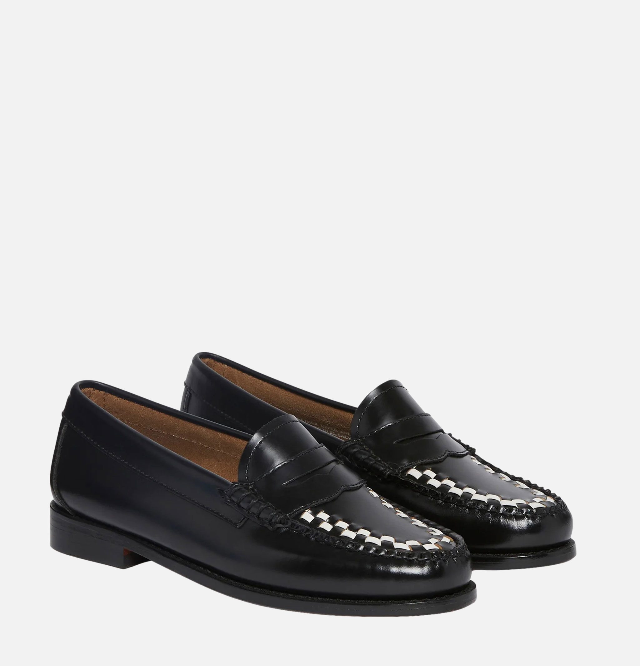 Womens G.H Bass Weejuns Classic Penny Loafer Black & White