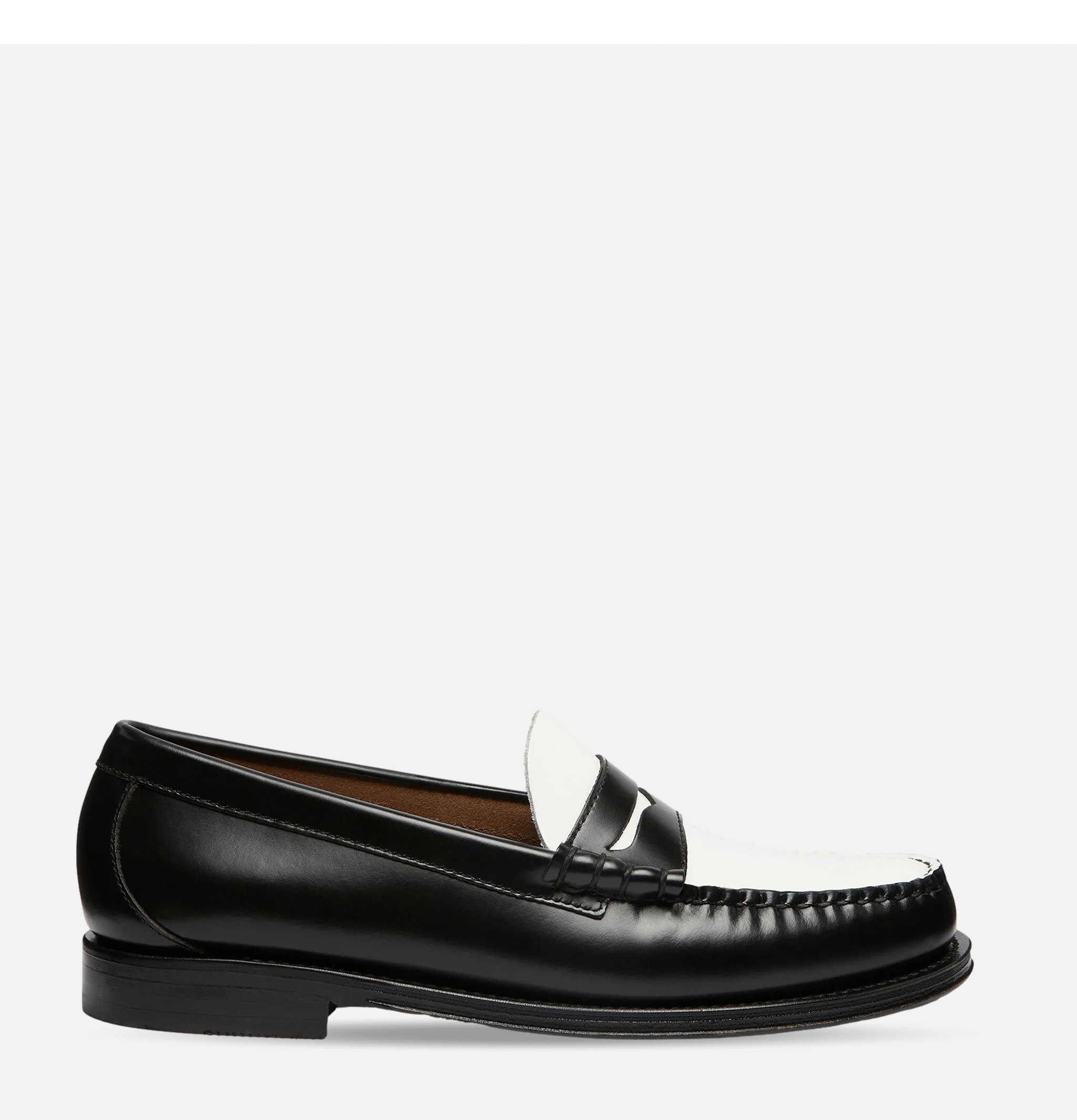 GH BASS Weejuns Penny Loafers Black & White Leather