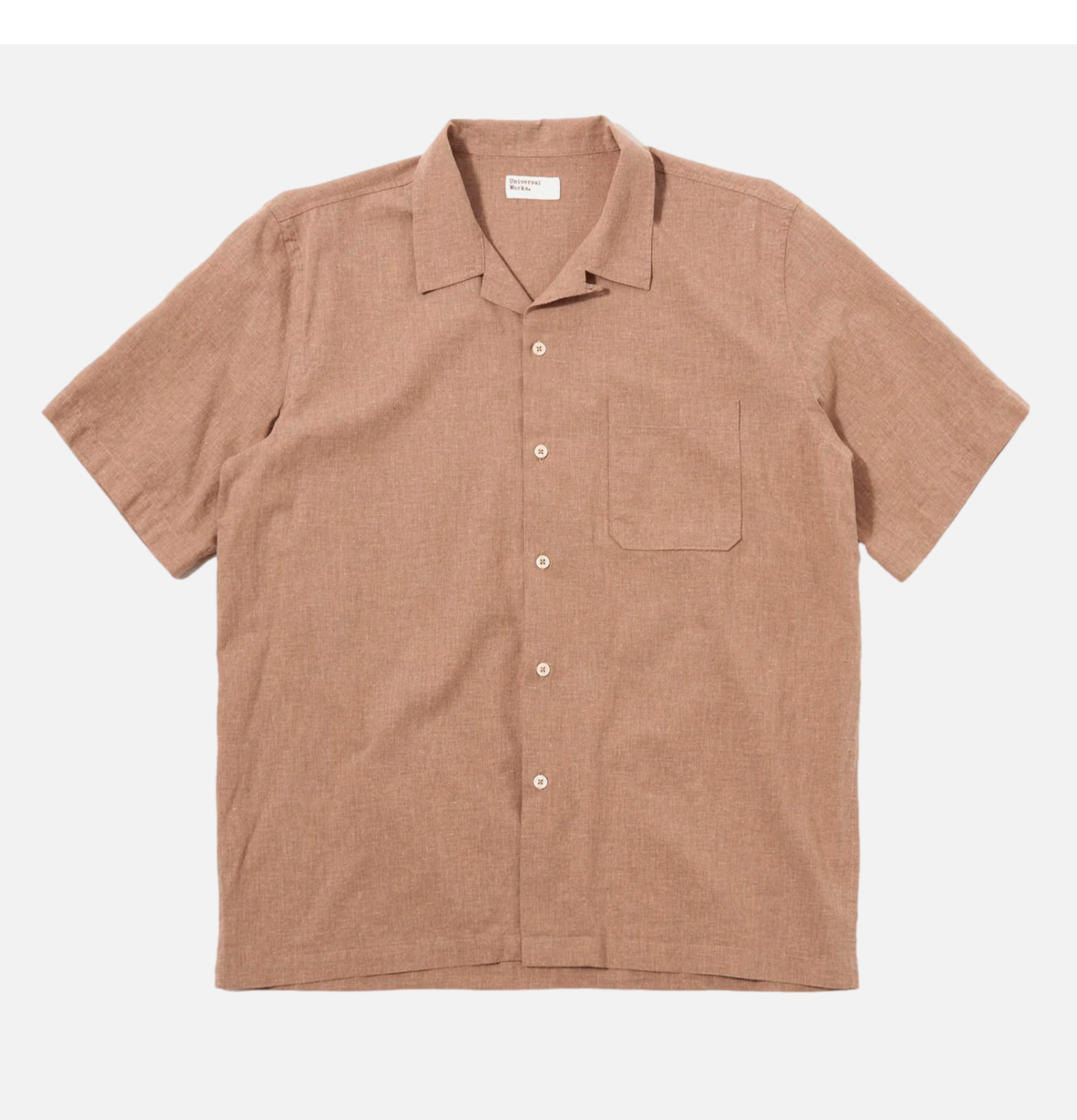 Universal Works Road Shirt Sido Linen Mix Brown