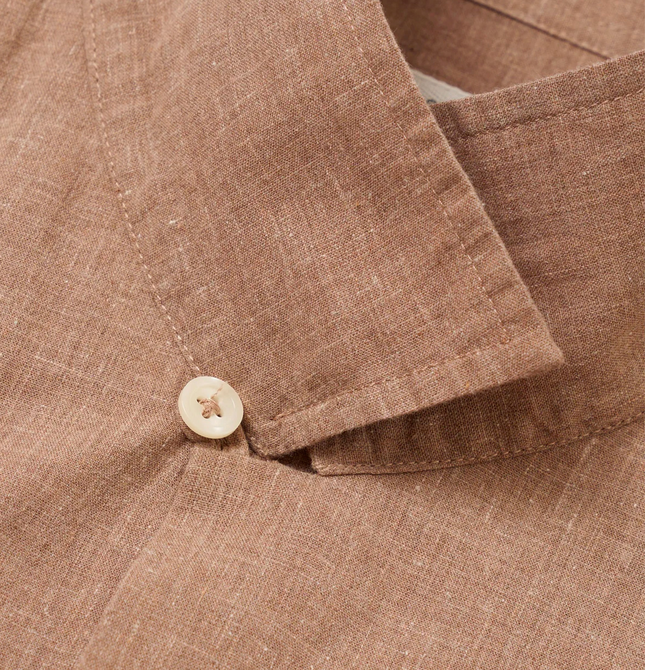 Universal Works Road Shirt Sido Linen Mix Brown