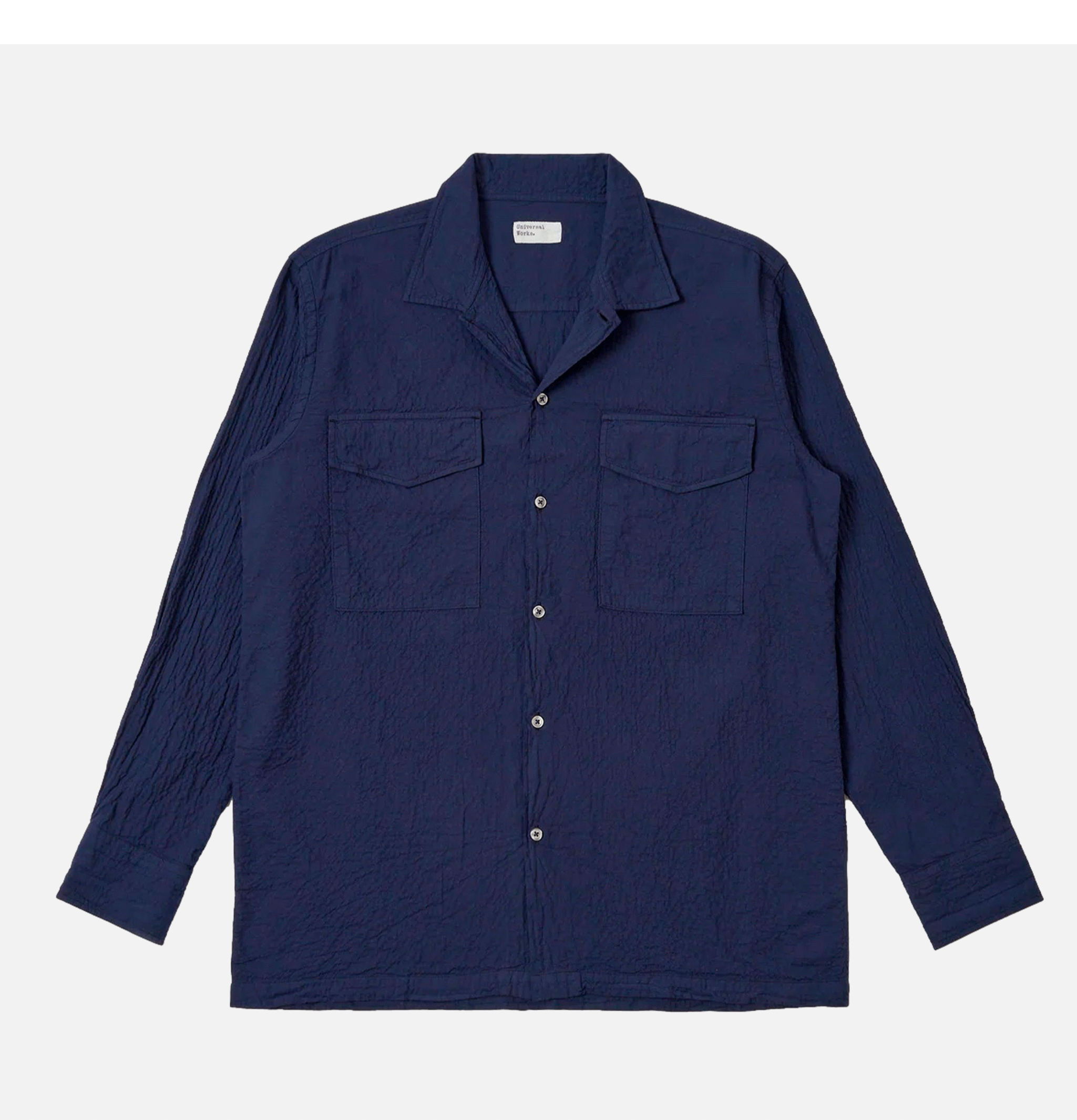 Universal Works Lucky Shirt Seersucker Navy