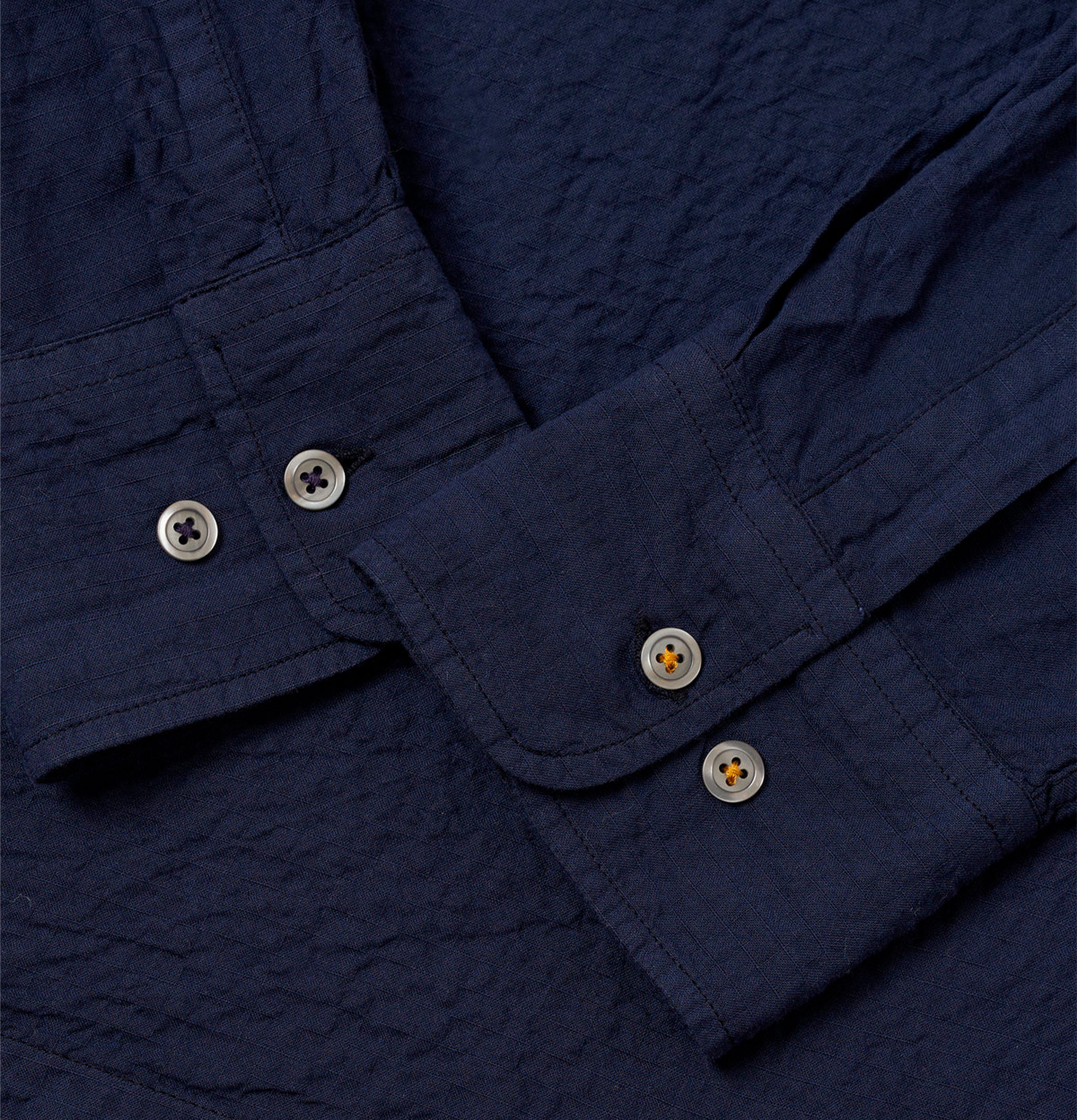 Universal Works Lucky Shirt Seersucker Navy