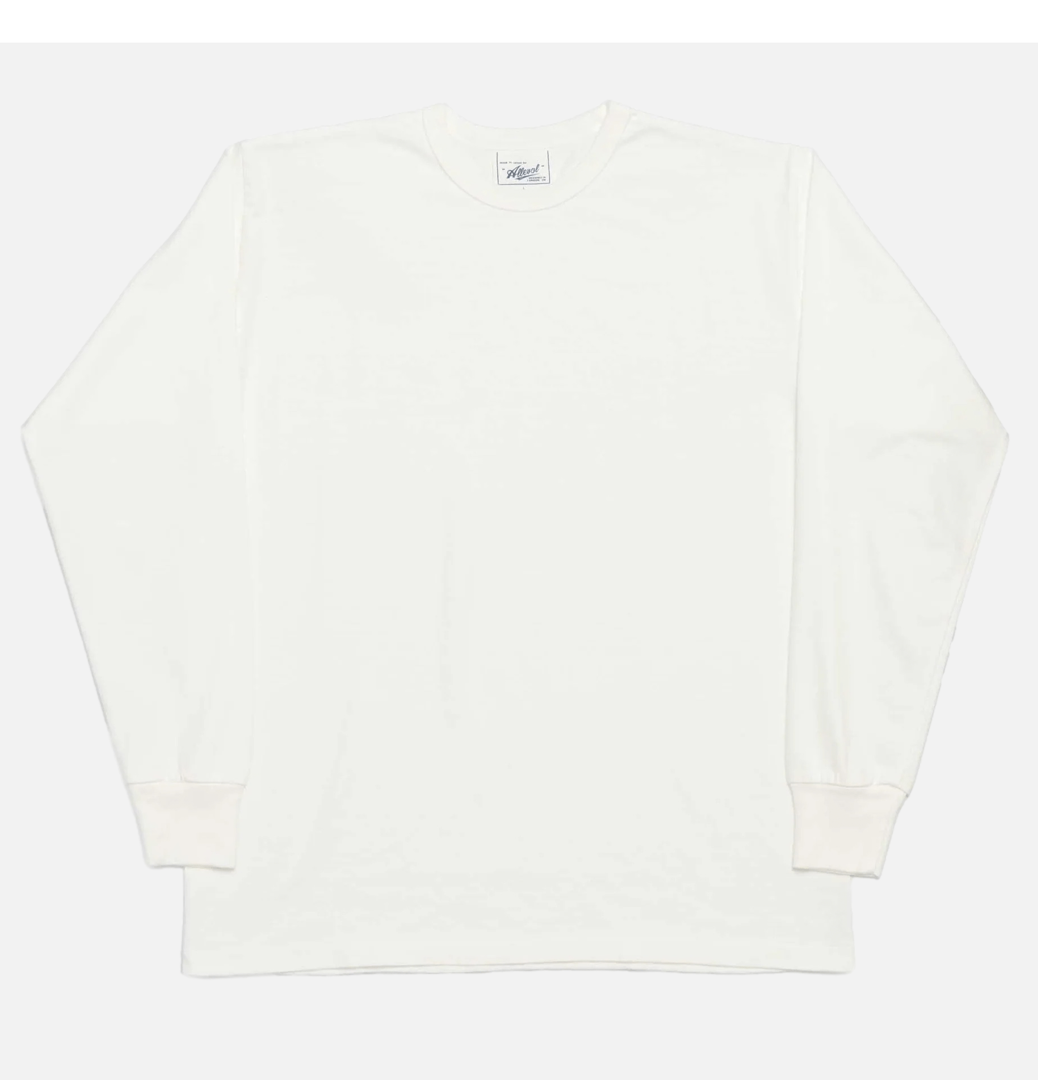Allevol Heavy Duty Crew Long Sleeve T-Shirt White
