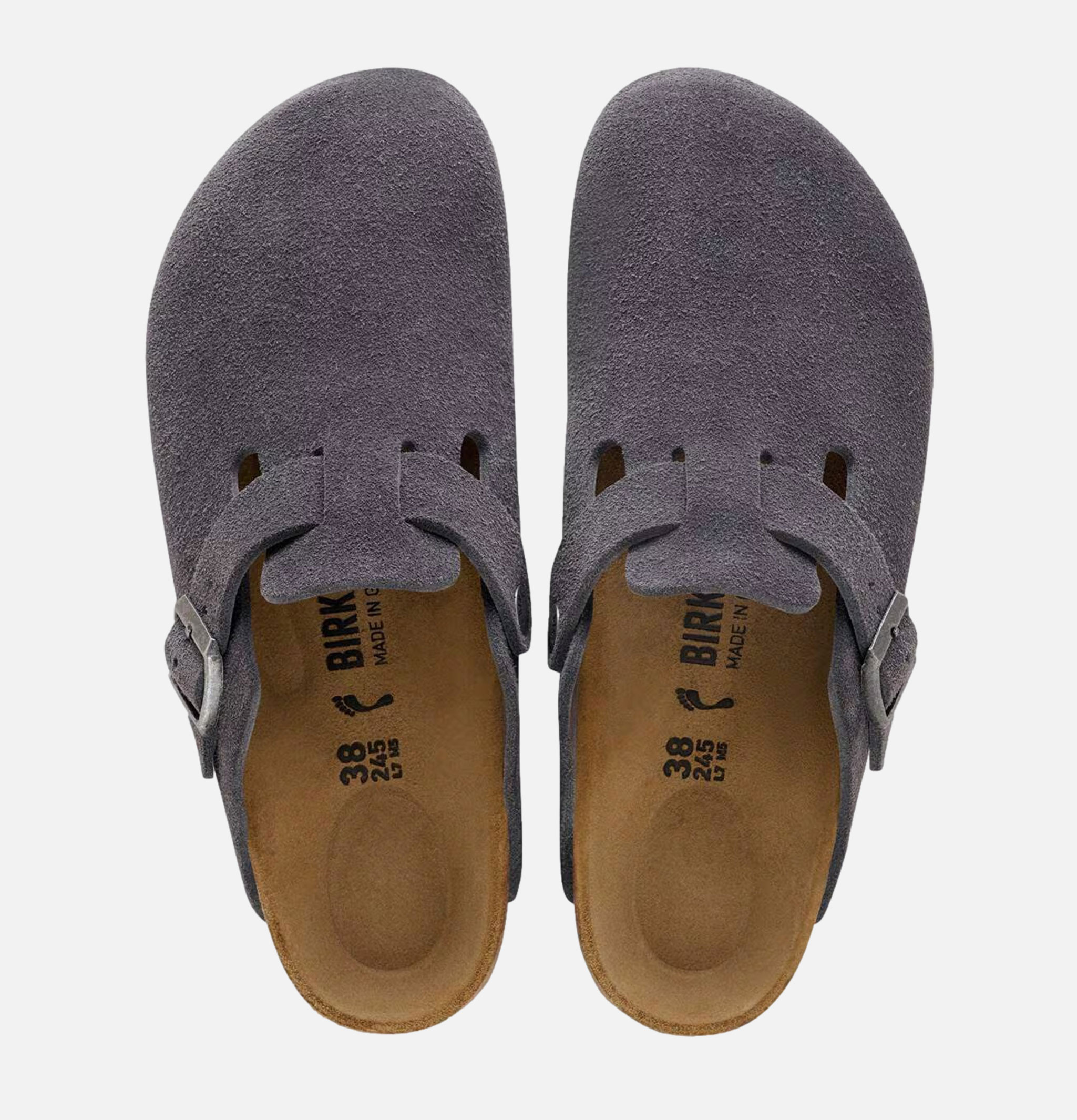 Birkenstock Boston Soft Bed Etroit Suede Charcoal