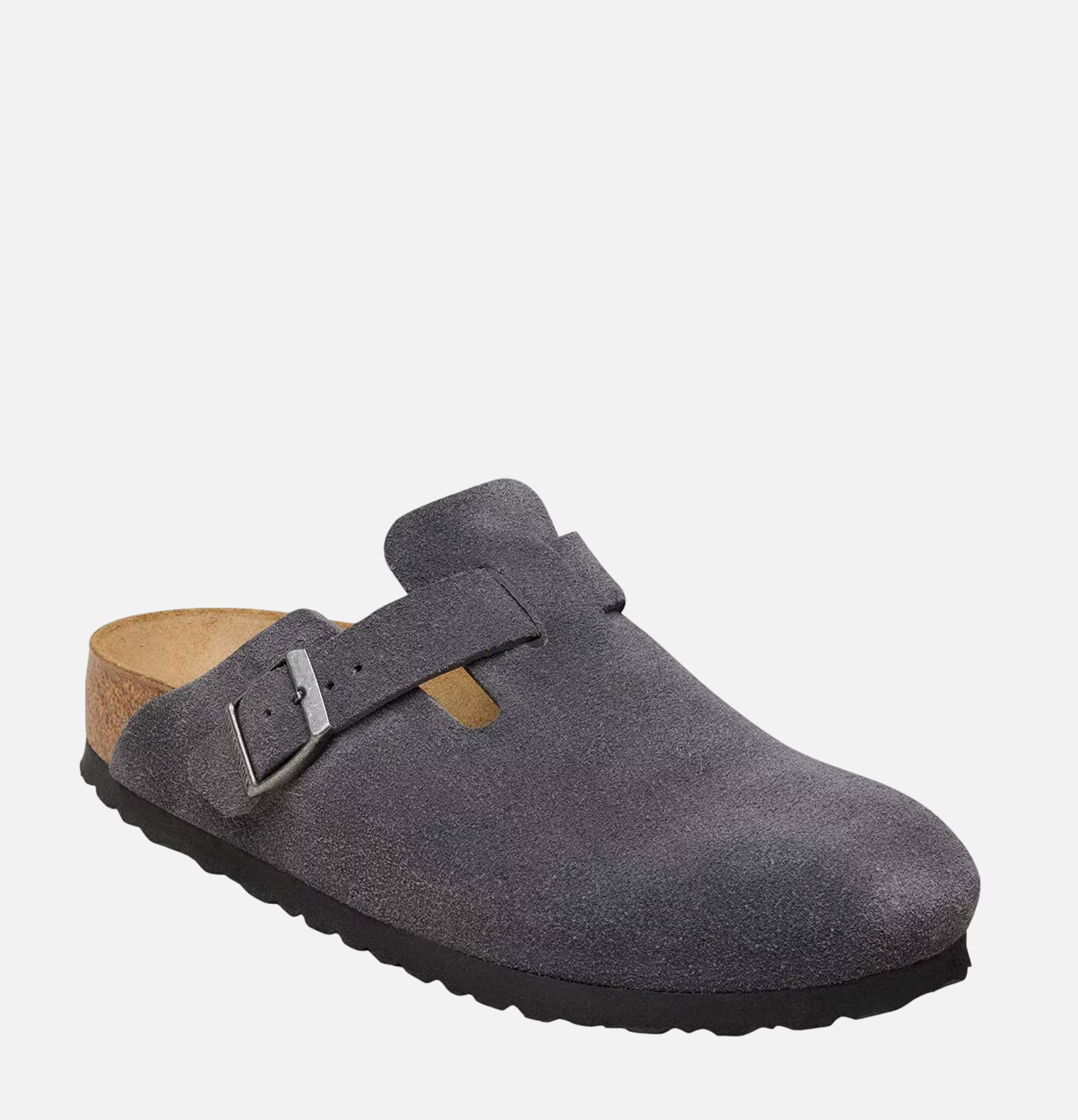 Birkenstock Boston Soft Bed Etroit Suede Charcoal
