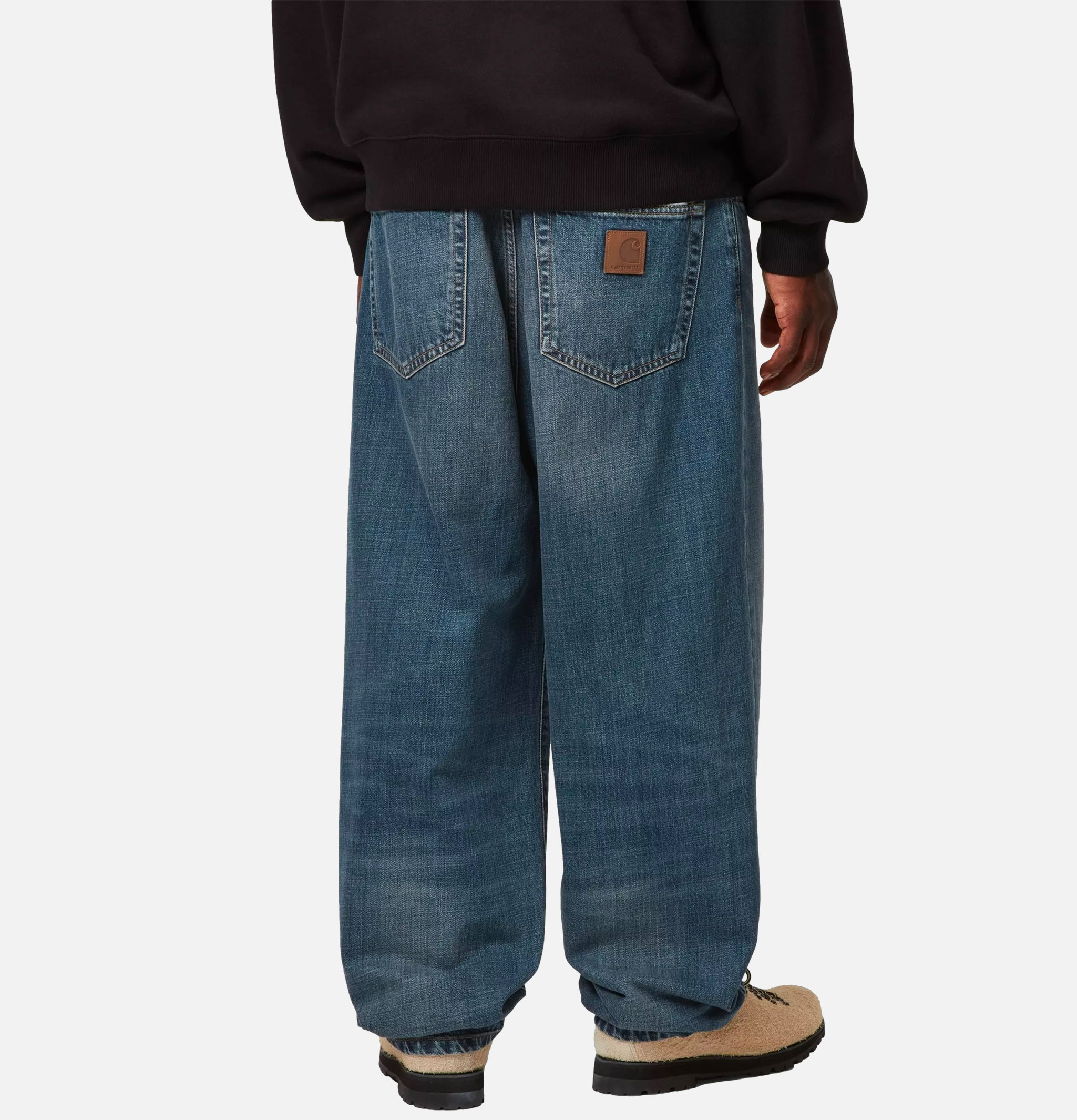 Pantalon Carhartt WIP Aaront Bleu Foncé Usé