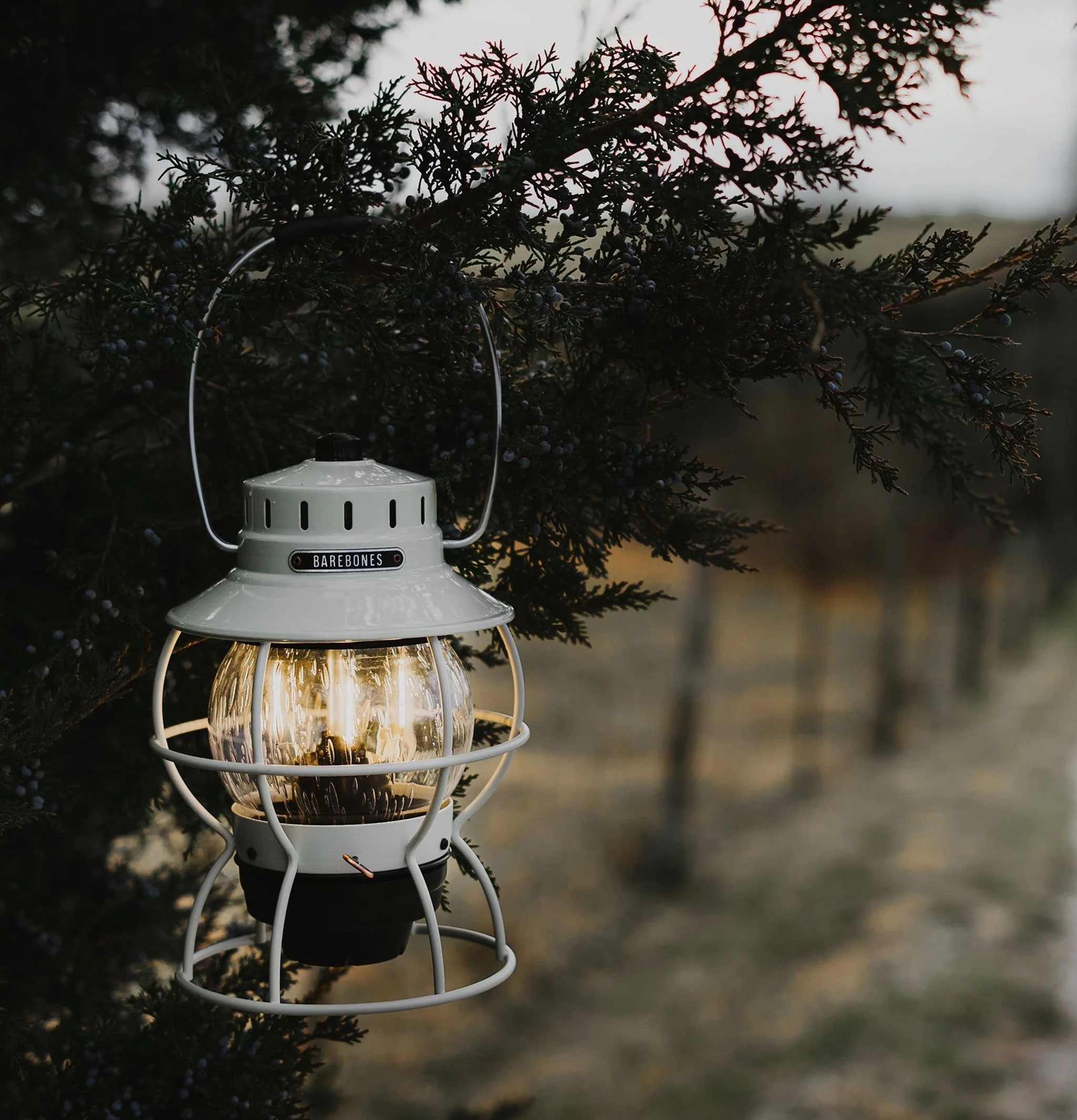 Barebones Railroad Lantern White