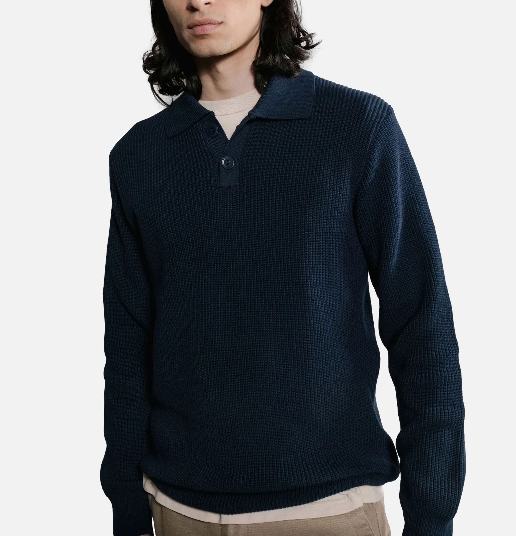 Nitto Knitwear Djivan Polo Shirt Navy