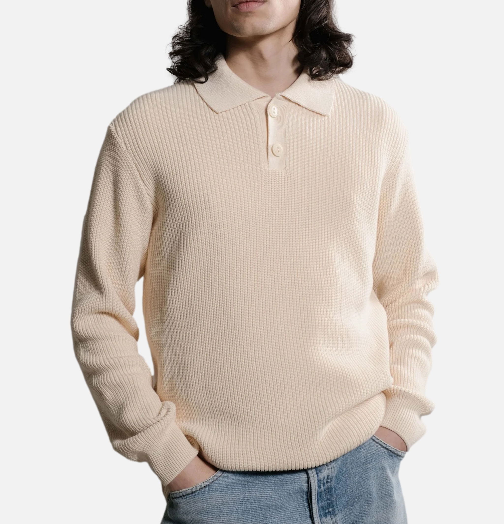 Nitto Knitwear Djivan Polo Shirt Natural