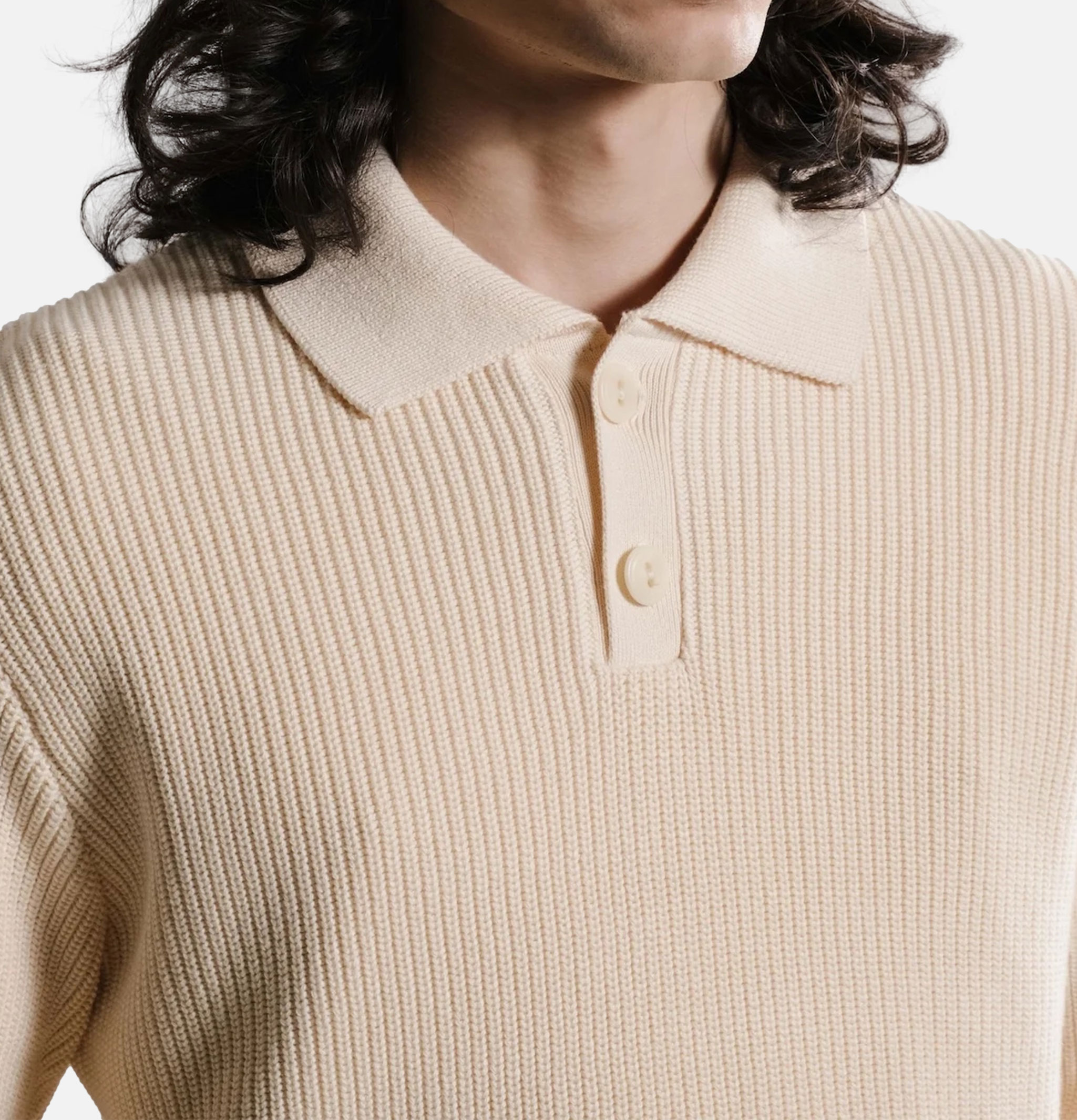 Nitto Knitwear Djivan Polo Shirt Natural