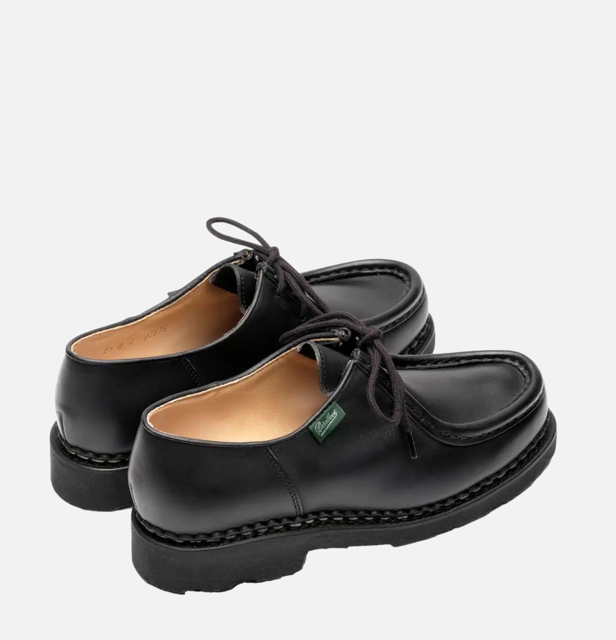 Paraboot Women Michael Marche Shoes in Noir Leather.