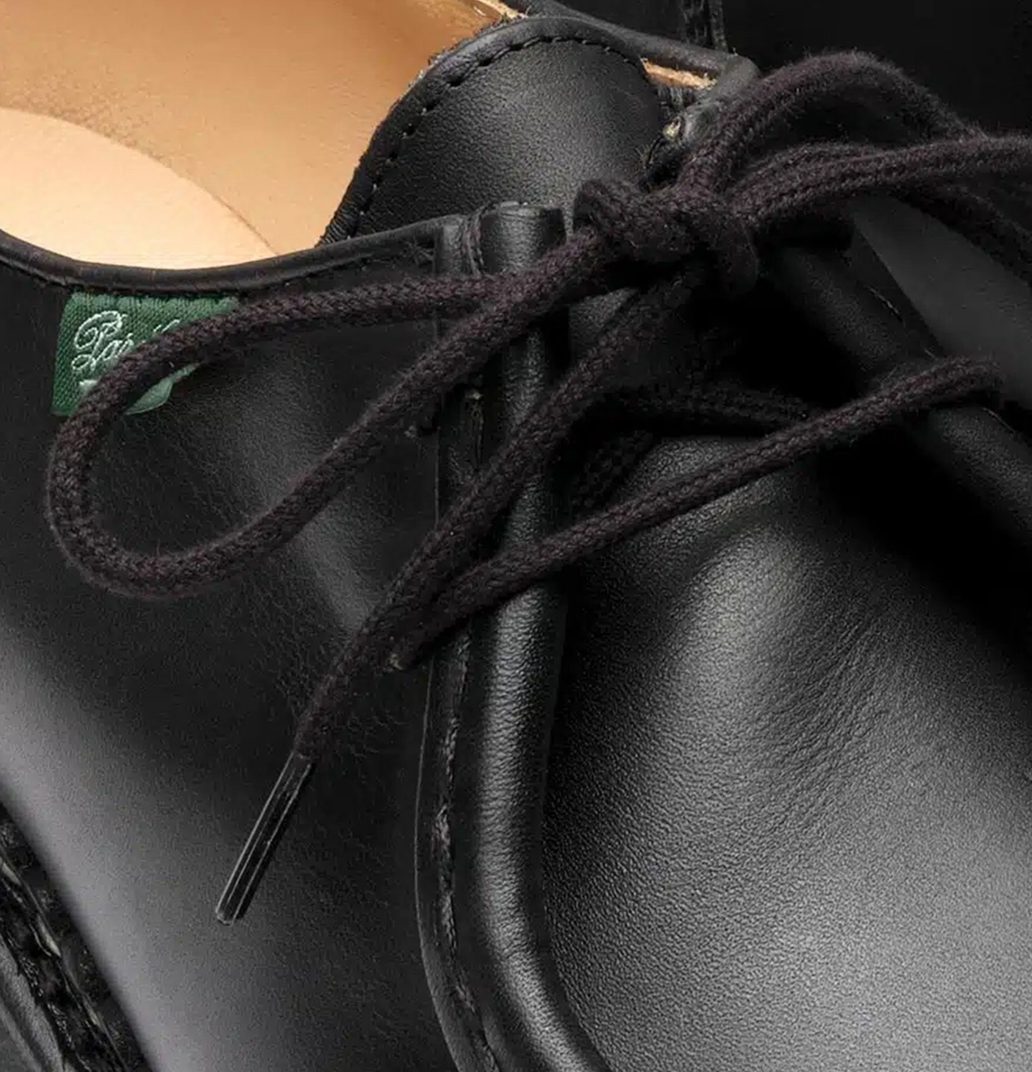 Paraboot Women Michael Marche Shoes in Noir Leather.