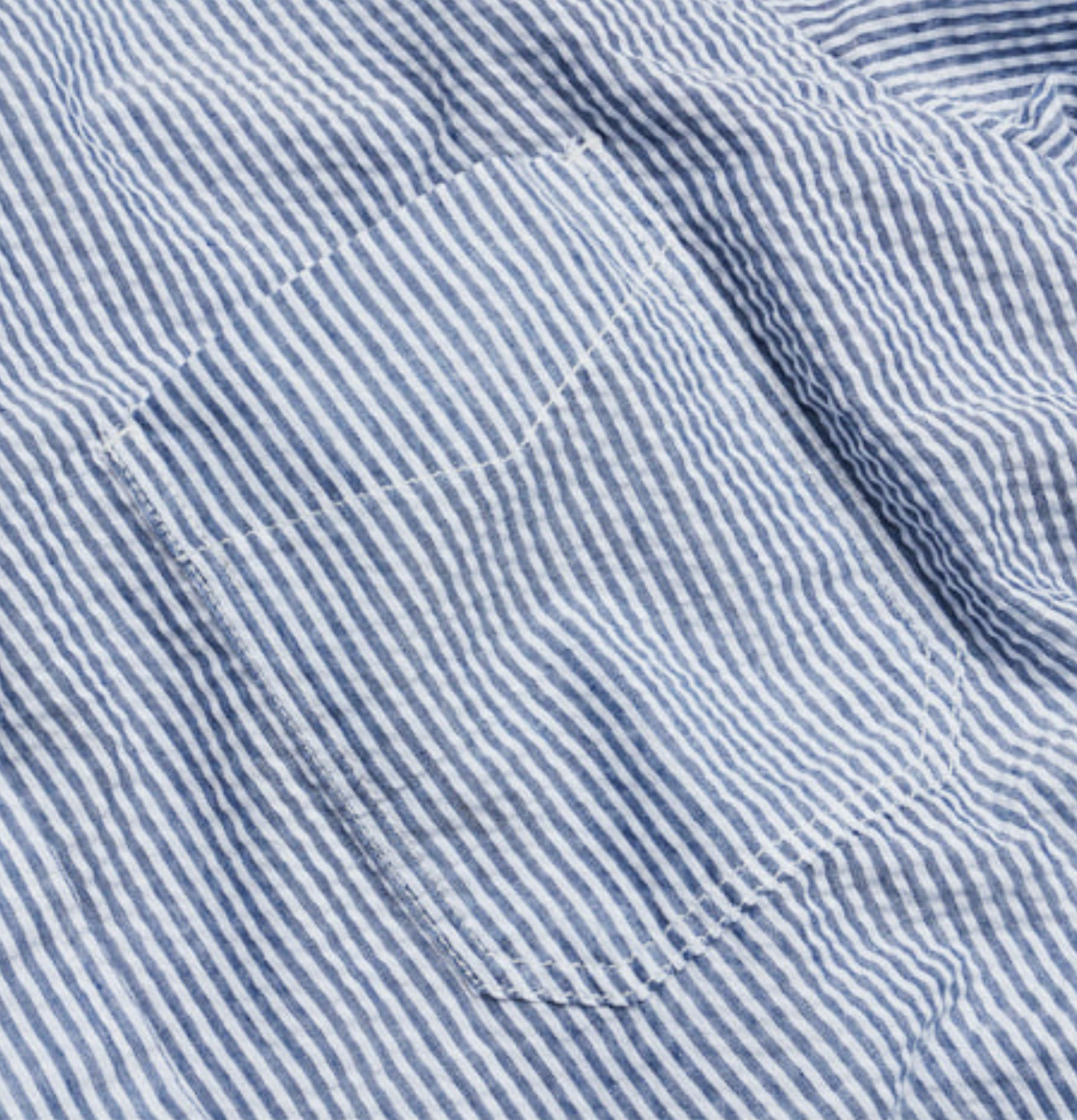 Frizmworks Og Stripe Seersucker Half Shirt in Blue