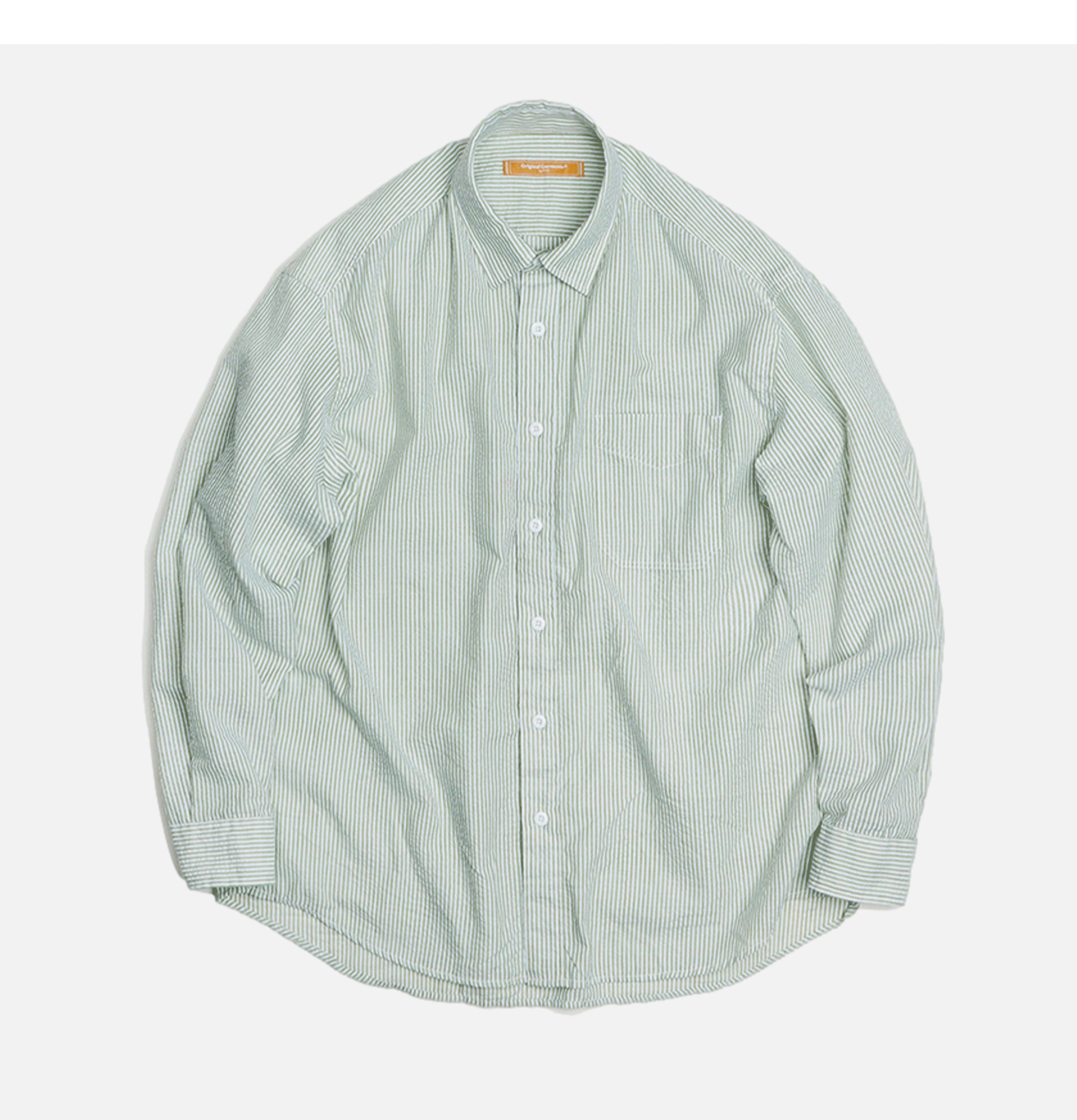 Frizmworks Og Stripe Seersucker Half Shirt in Green