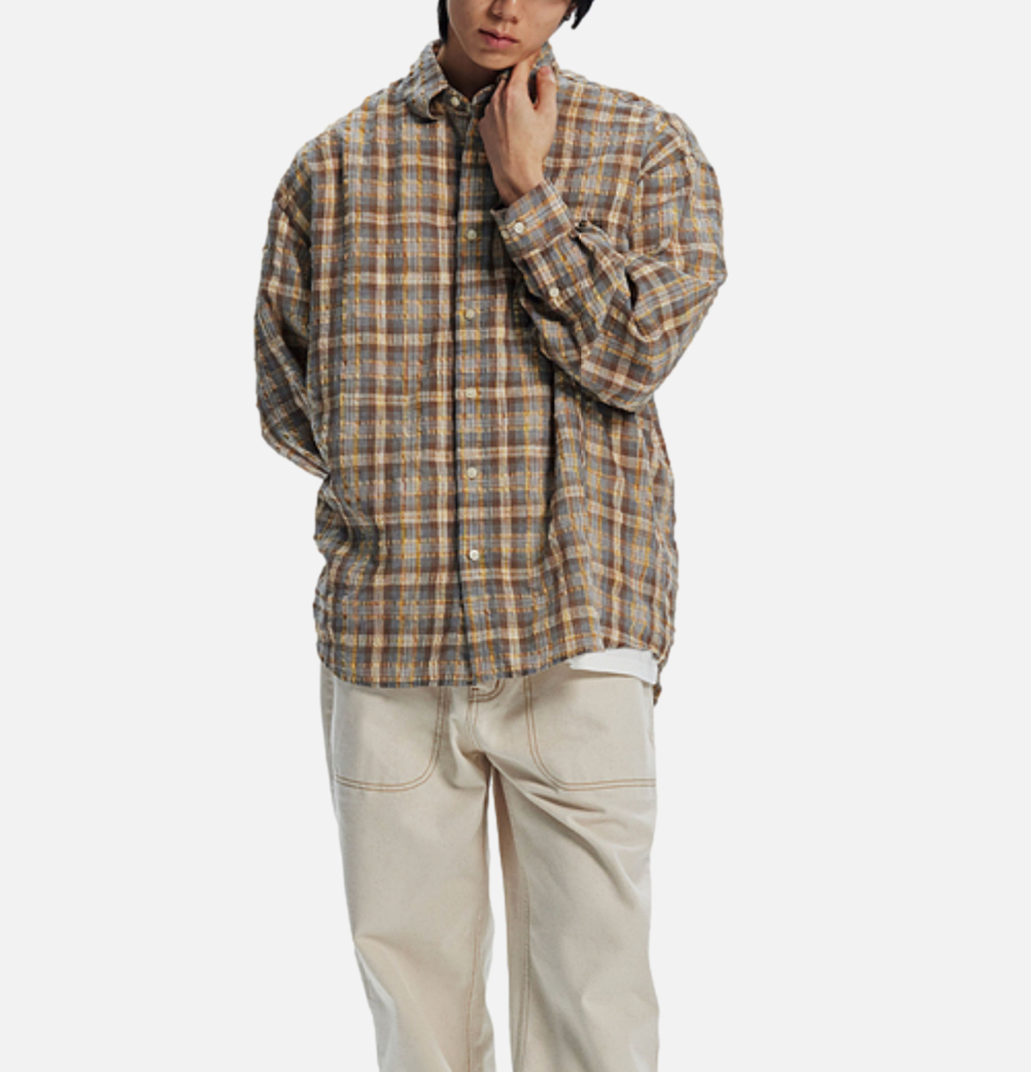 Frizmworks Yellow Uneven Check Shirt