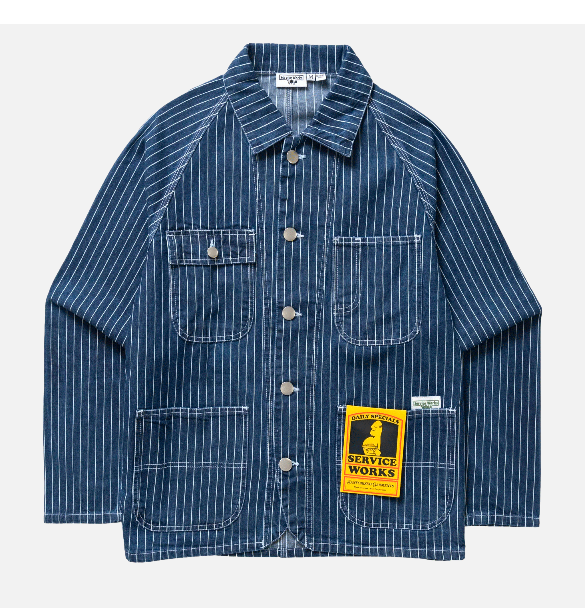 Service Works Coverall Jkt 2.0 Pinstripe Denim