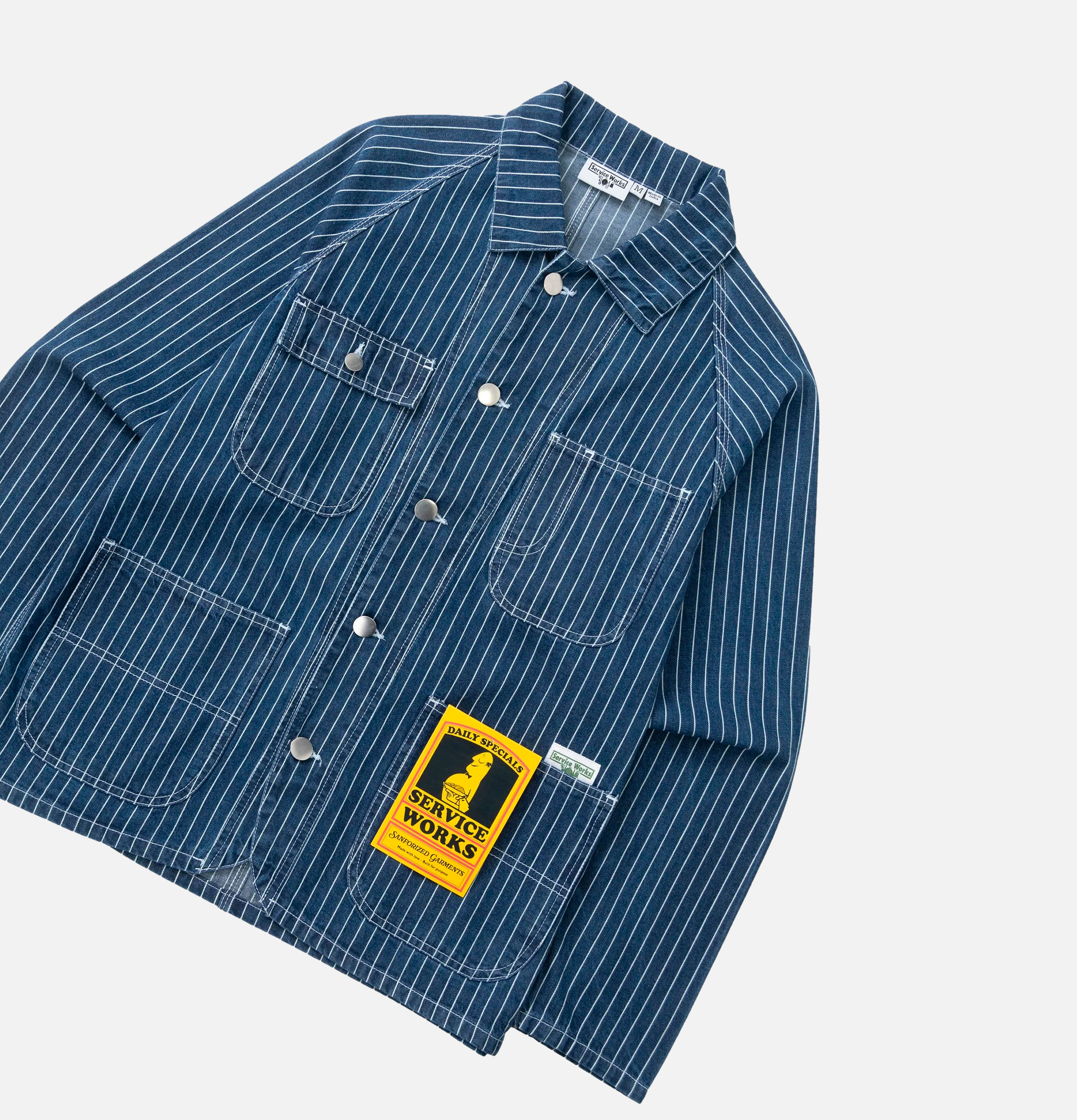 Service Works Coverall Jkt 2.0 Pinstripe Denim