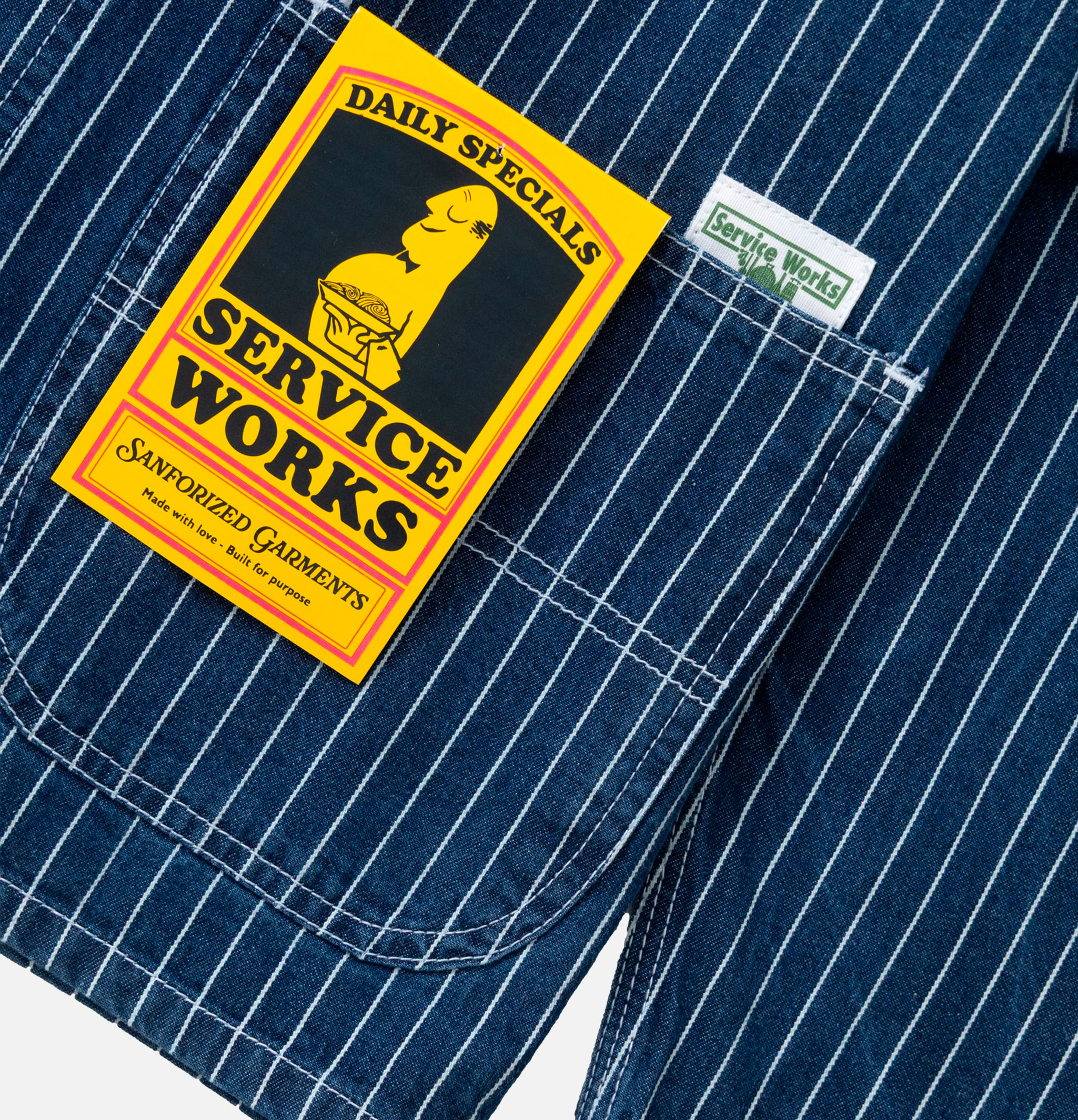 Service Works Coverall Jkt 2.0 Pinstripe Denim