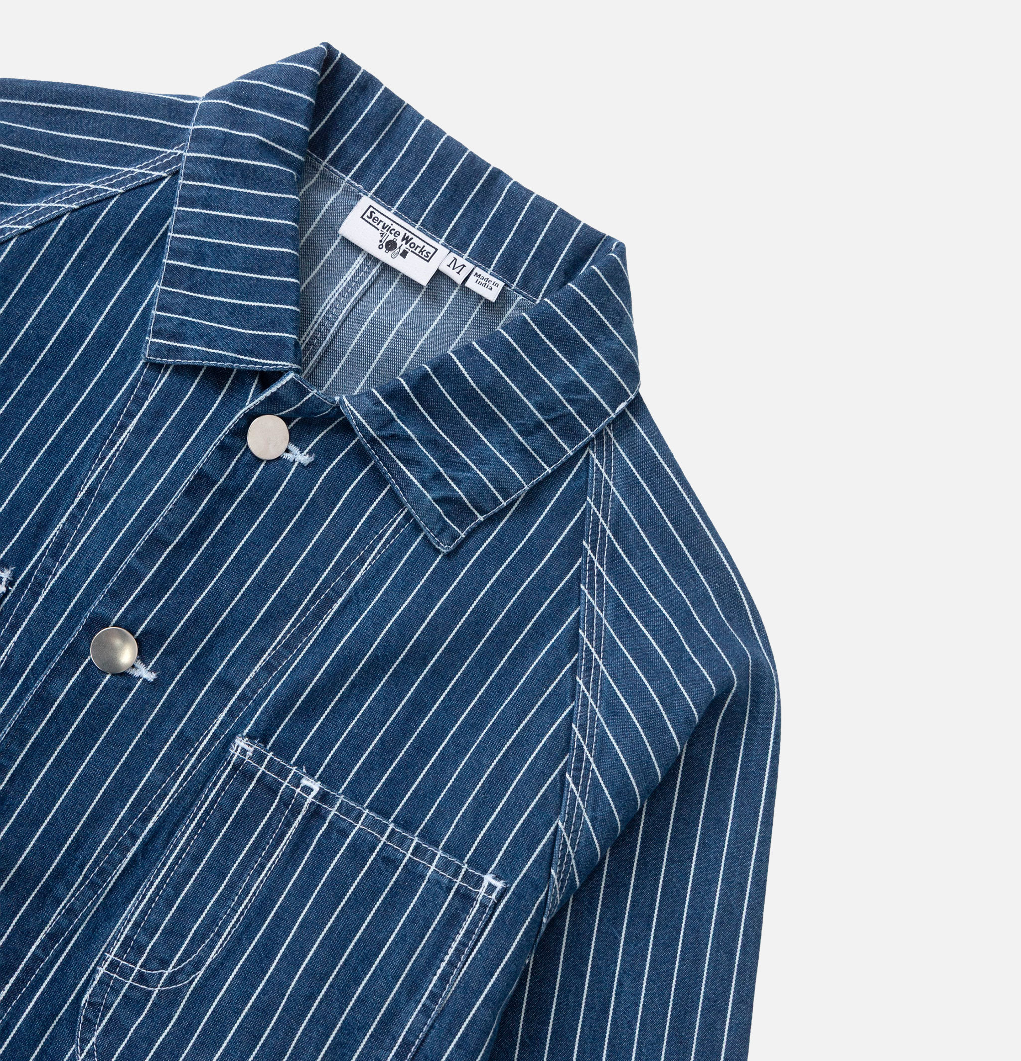 Service Works Coverall Jkt 2.0 Pinstripe Denim