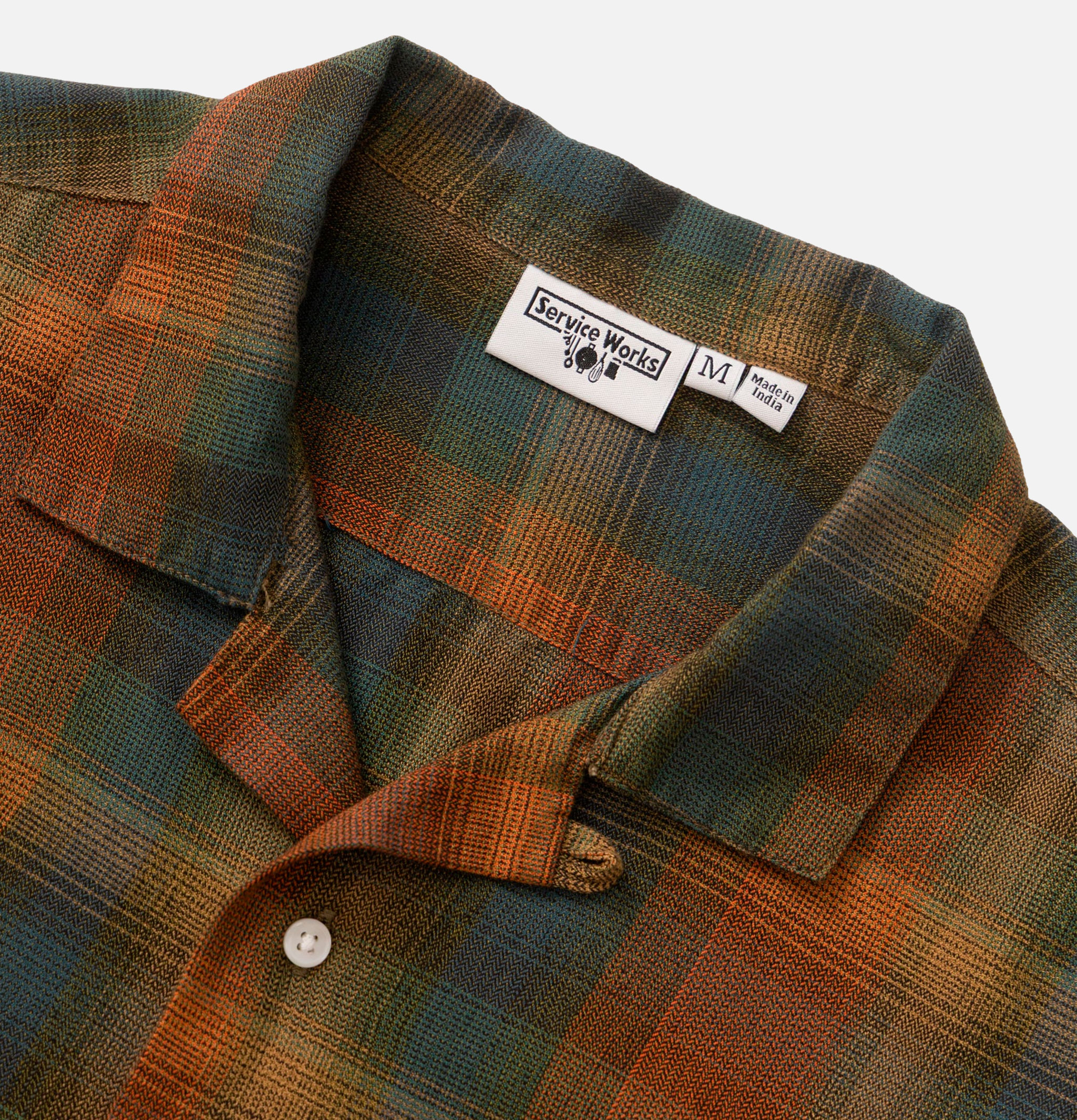 Service Works Plaid Resort Shirt Brown
