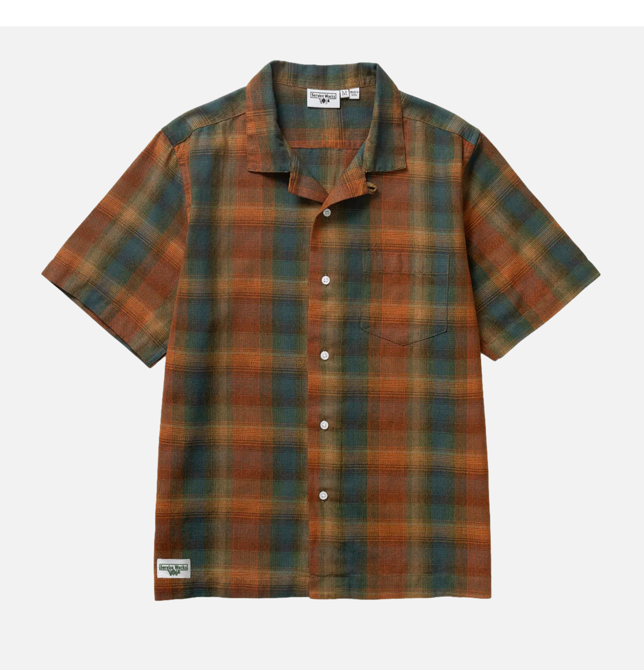 Service Works Plaid Resort Shirt Brown
