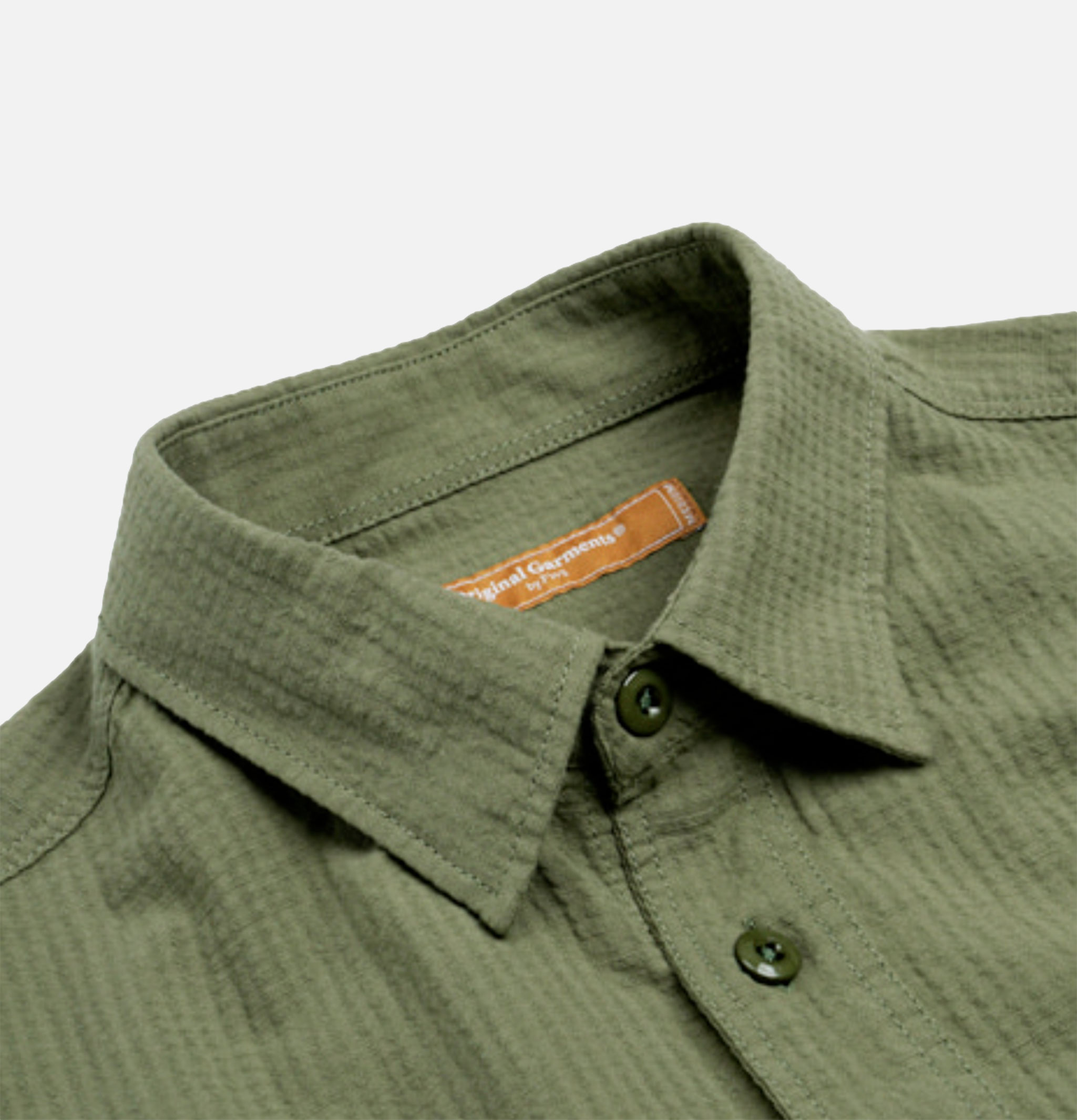 Frizmworks Dobby Seersucker Shirt in Half Olive