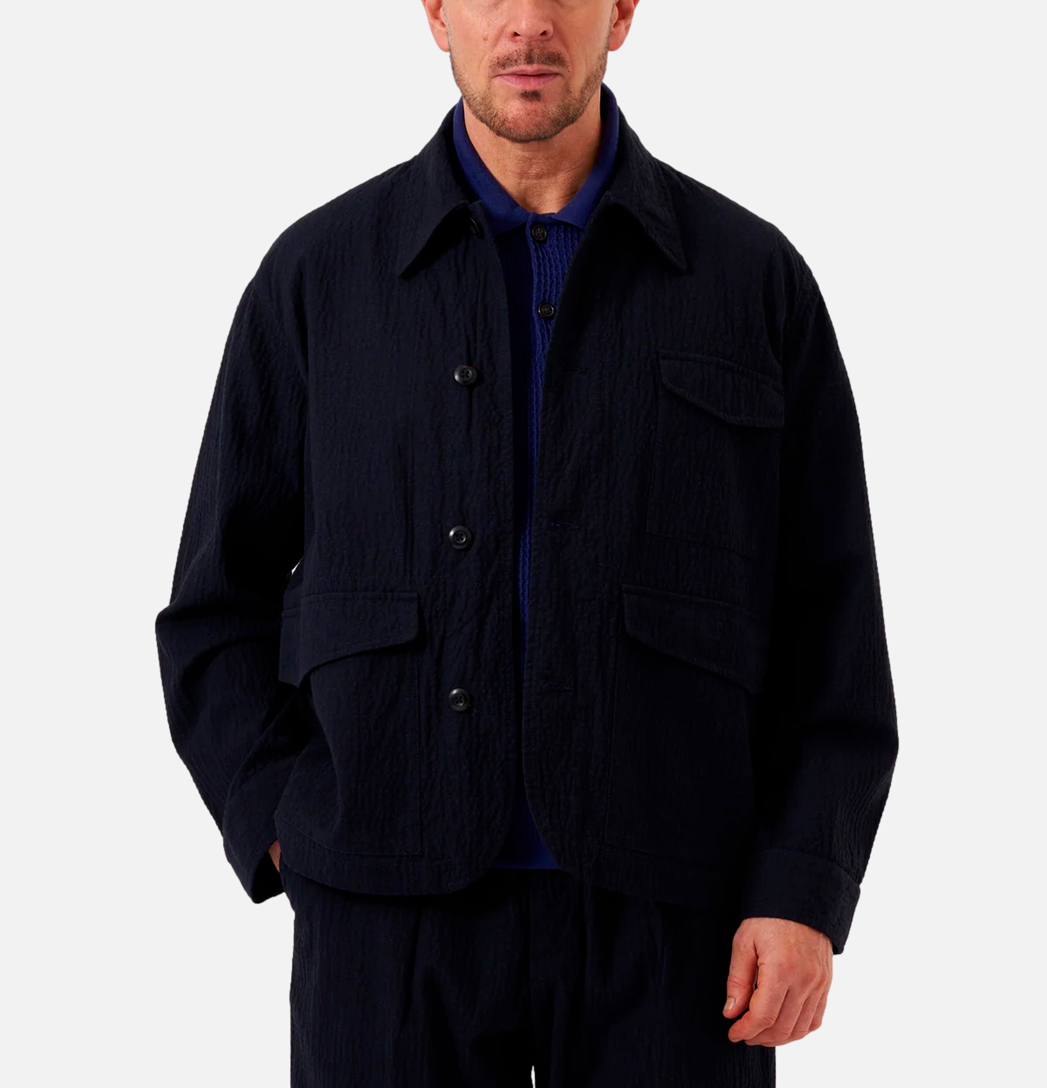 Universal Works Duty Jacket Ospina Cotton Dark Navy