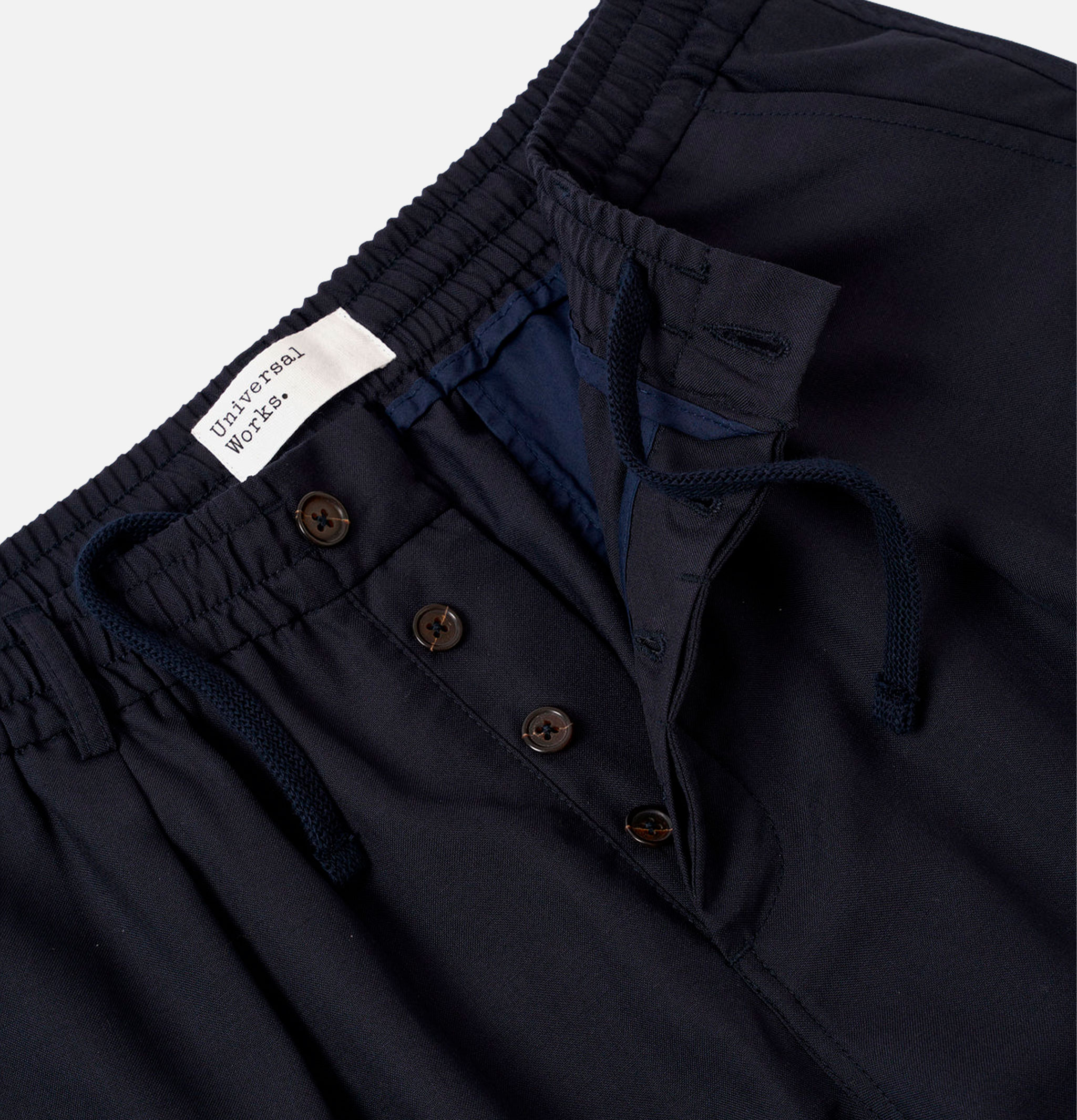 Universal Works Pleated Track Pant Tropical Suiting Navy