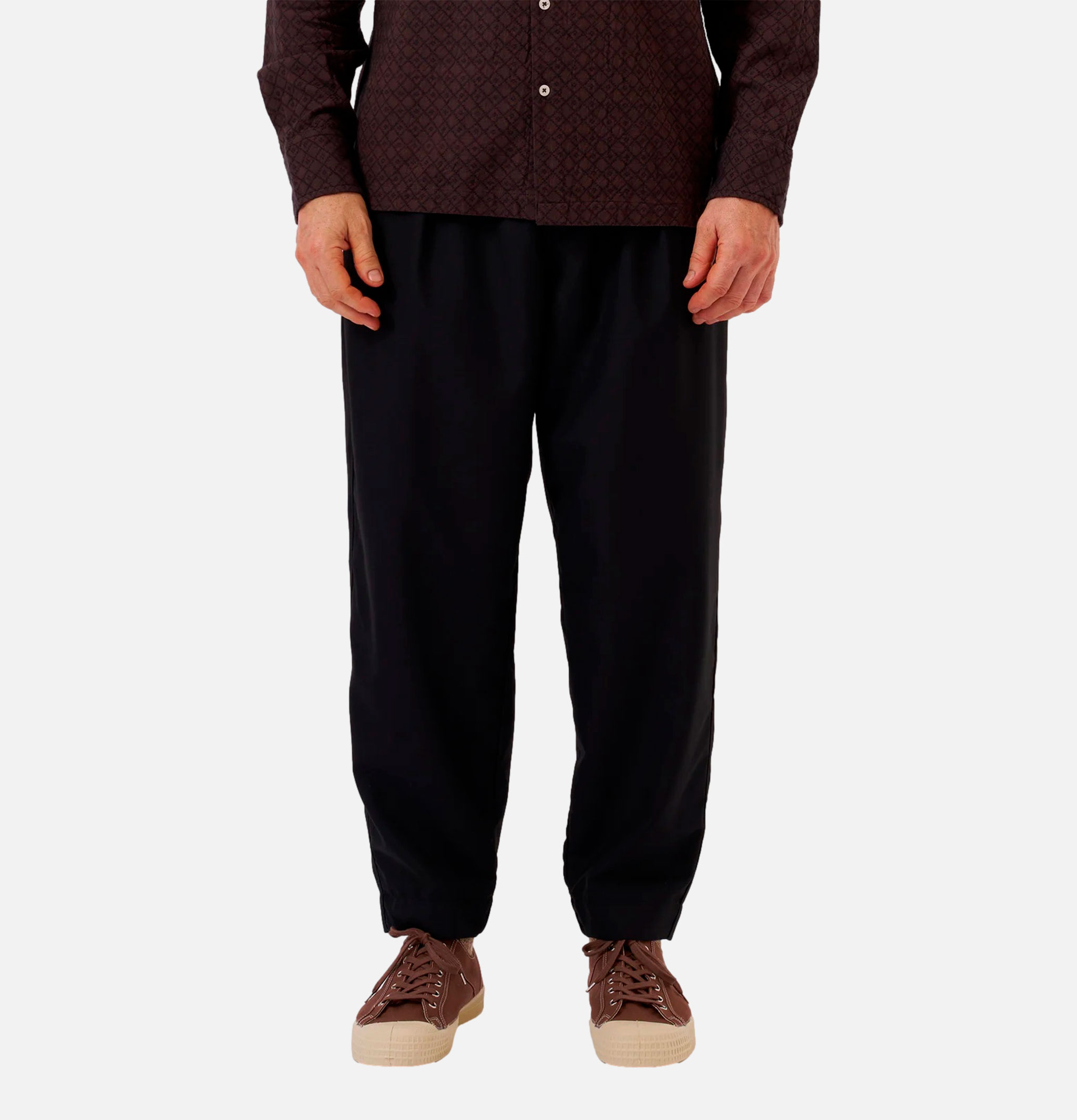 Universal Works Pleated Track Pant Tropical Suiting Black