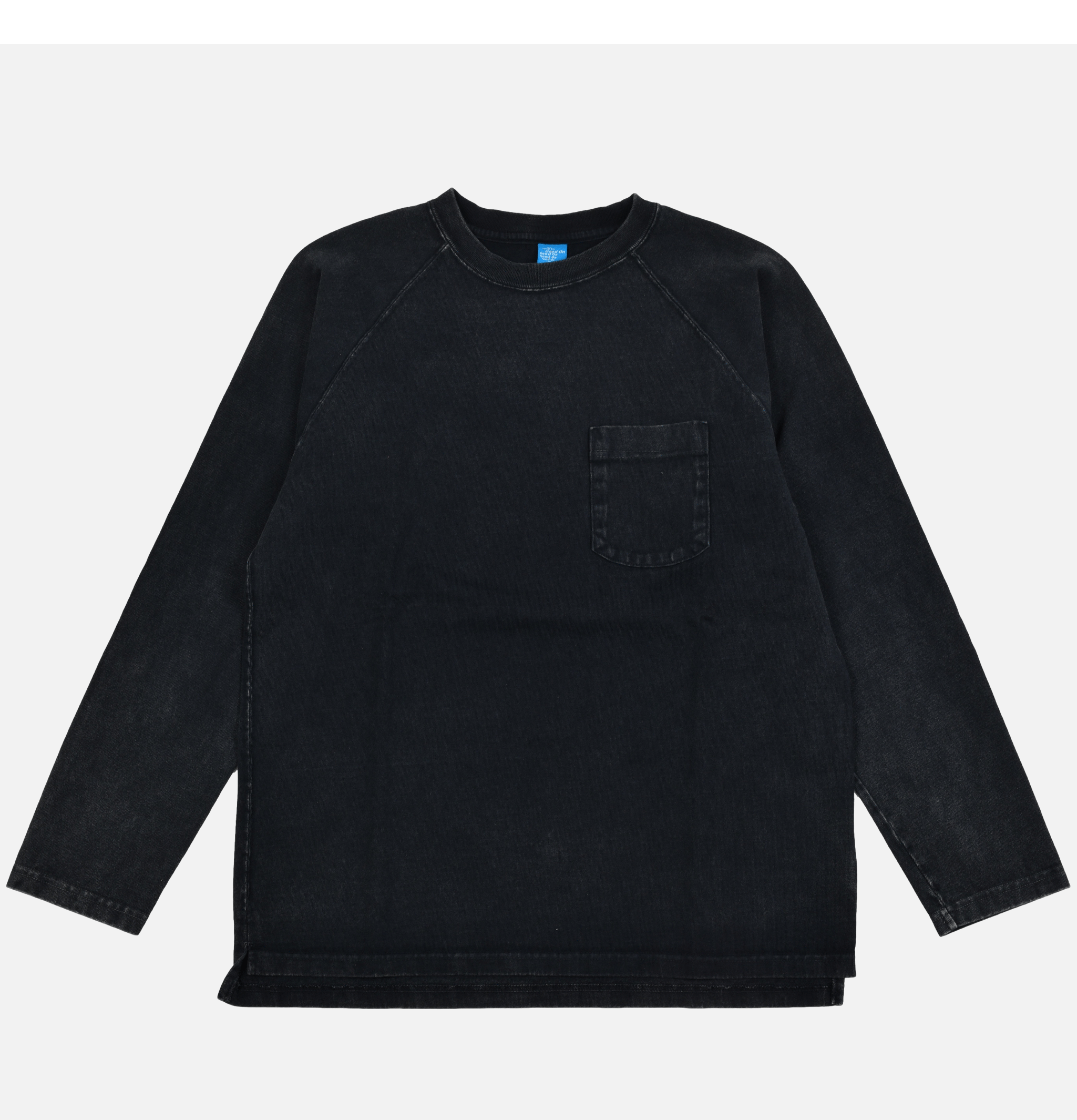 Good On Vintage Dye Ls Raglan Pocket Black