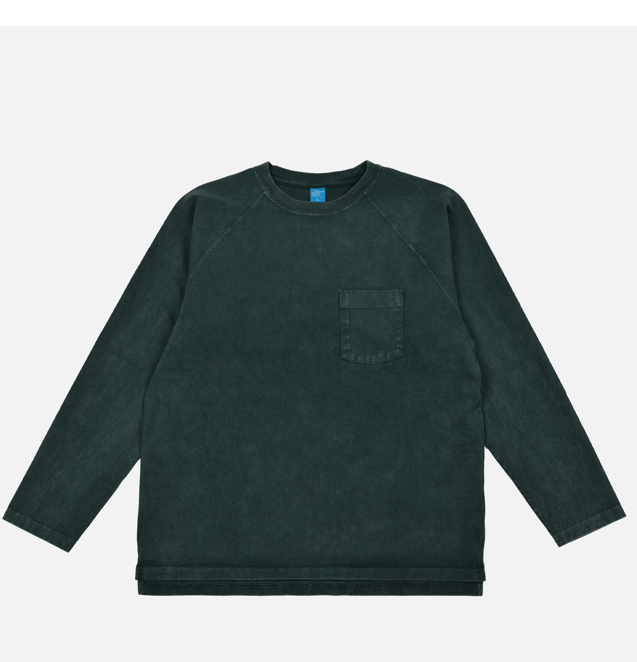 Good On Vintage Dye Ls Raglan Pocket Green