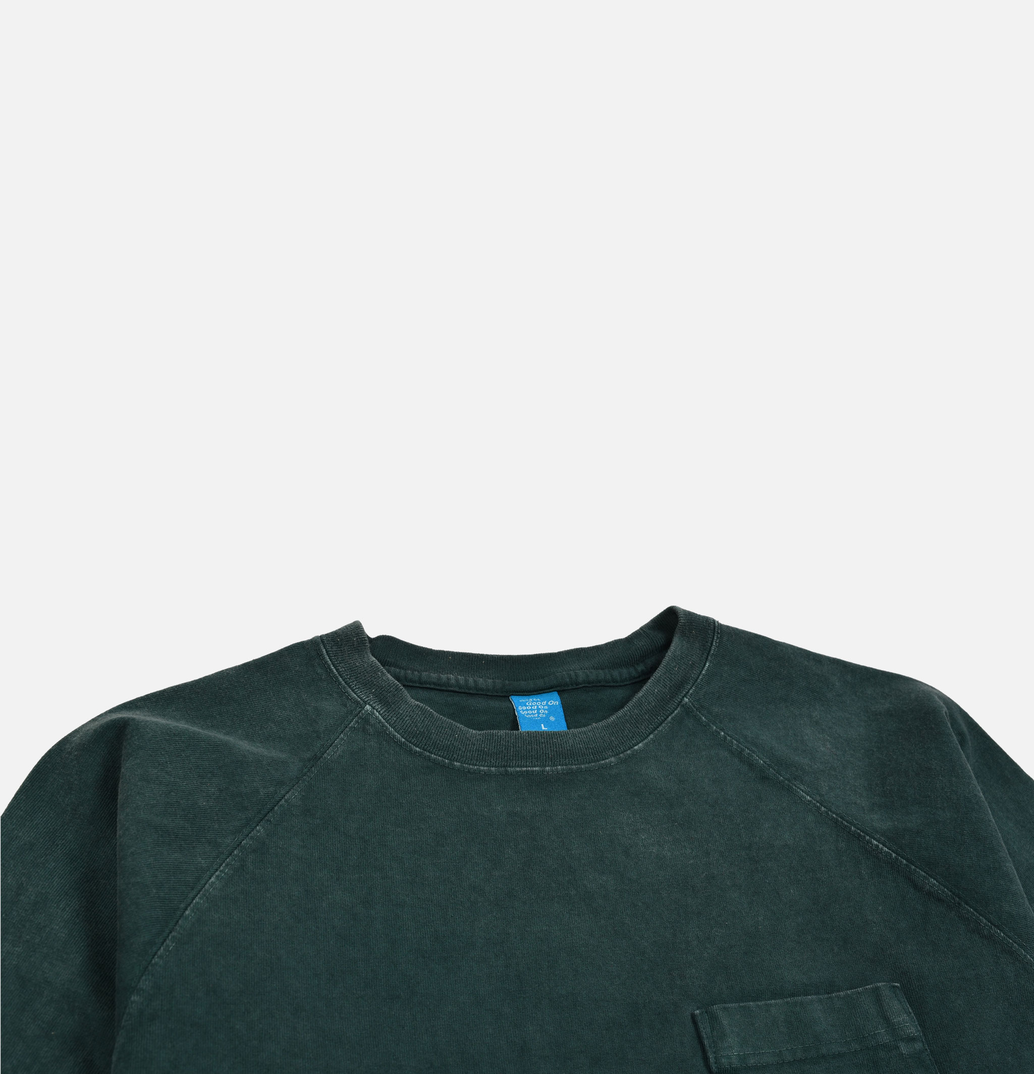 Good On Vintage Dye Ls Raglan Pocket Green