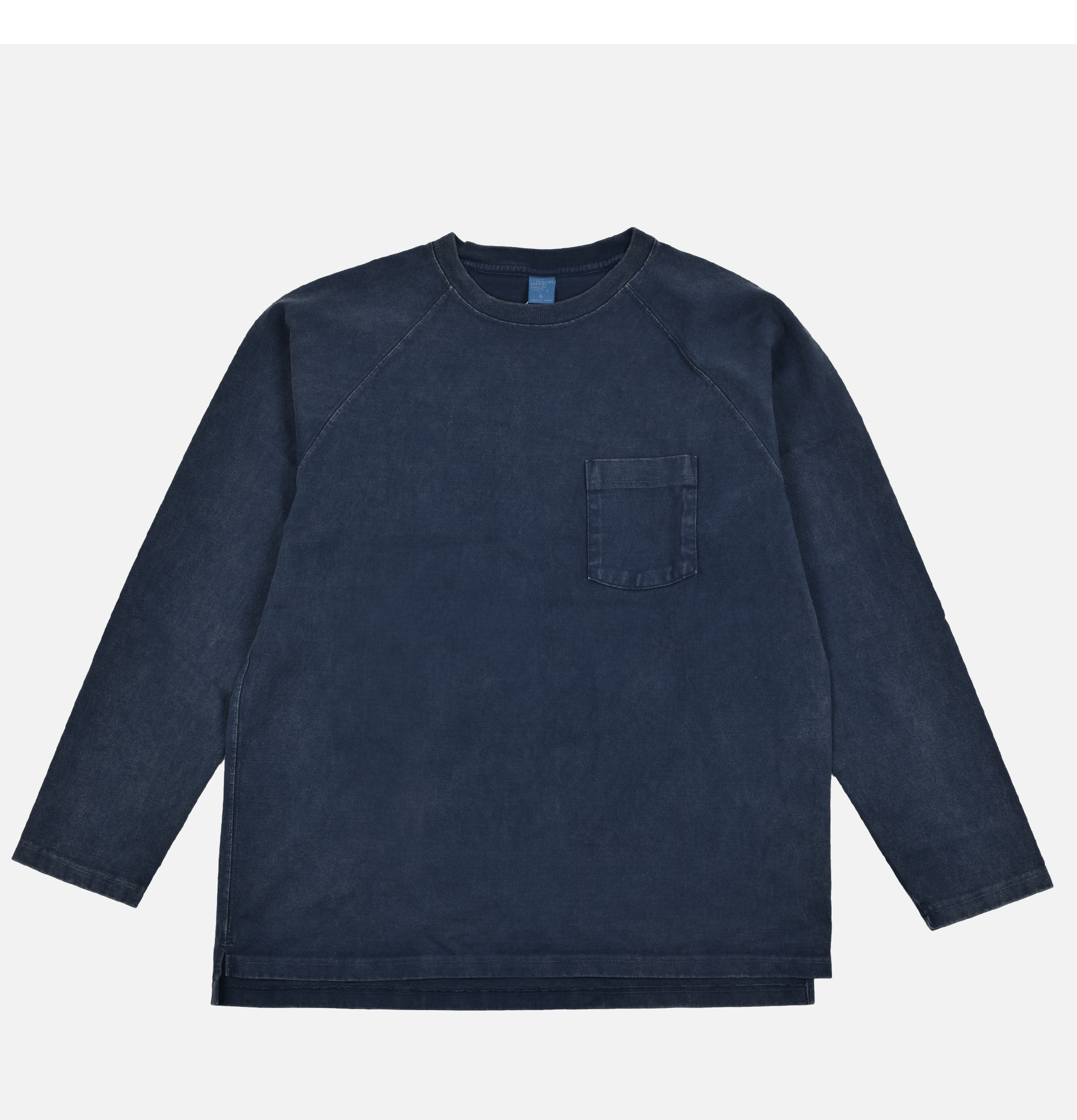 Good On Vintage Dye Ls Raglan Pocket Navy
