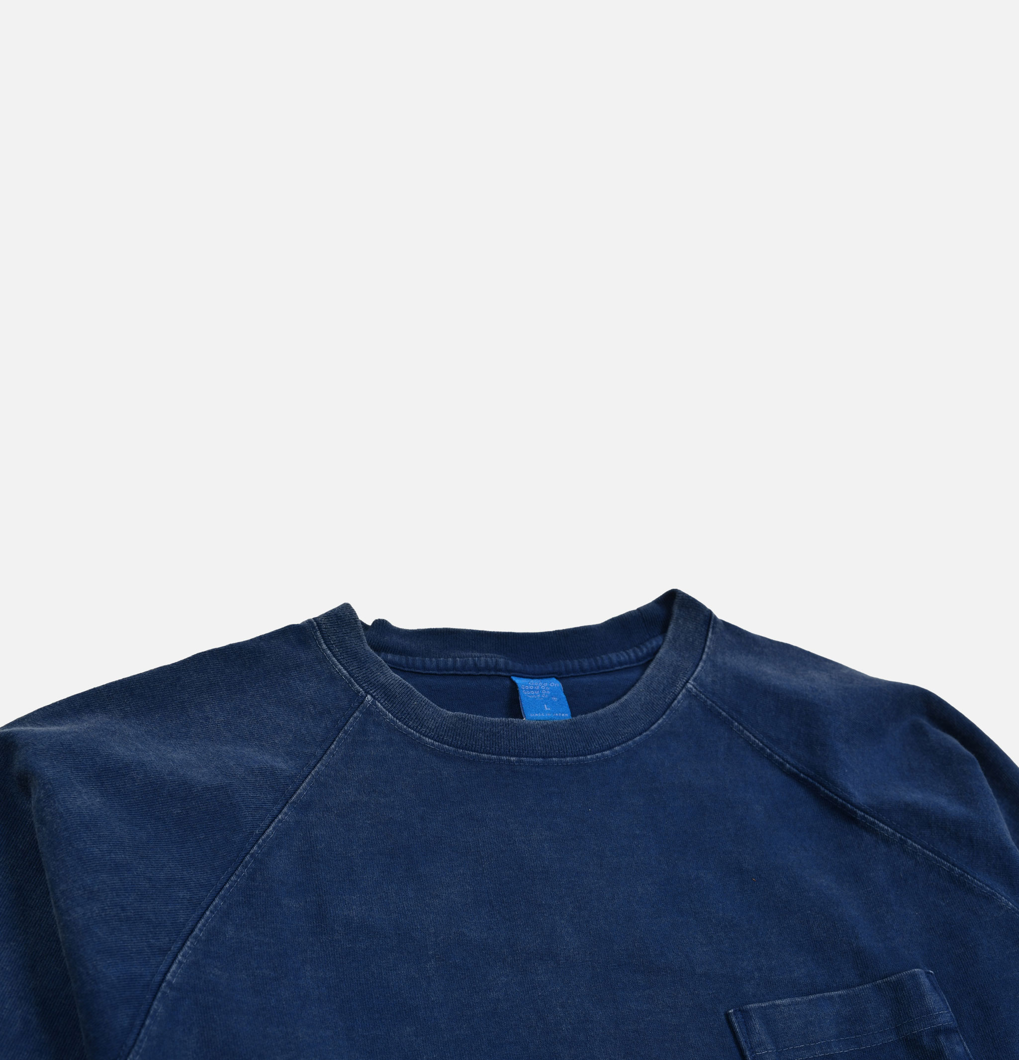 Good On Vintage Dye Ls Raglan Pocket Navy