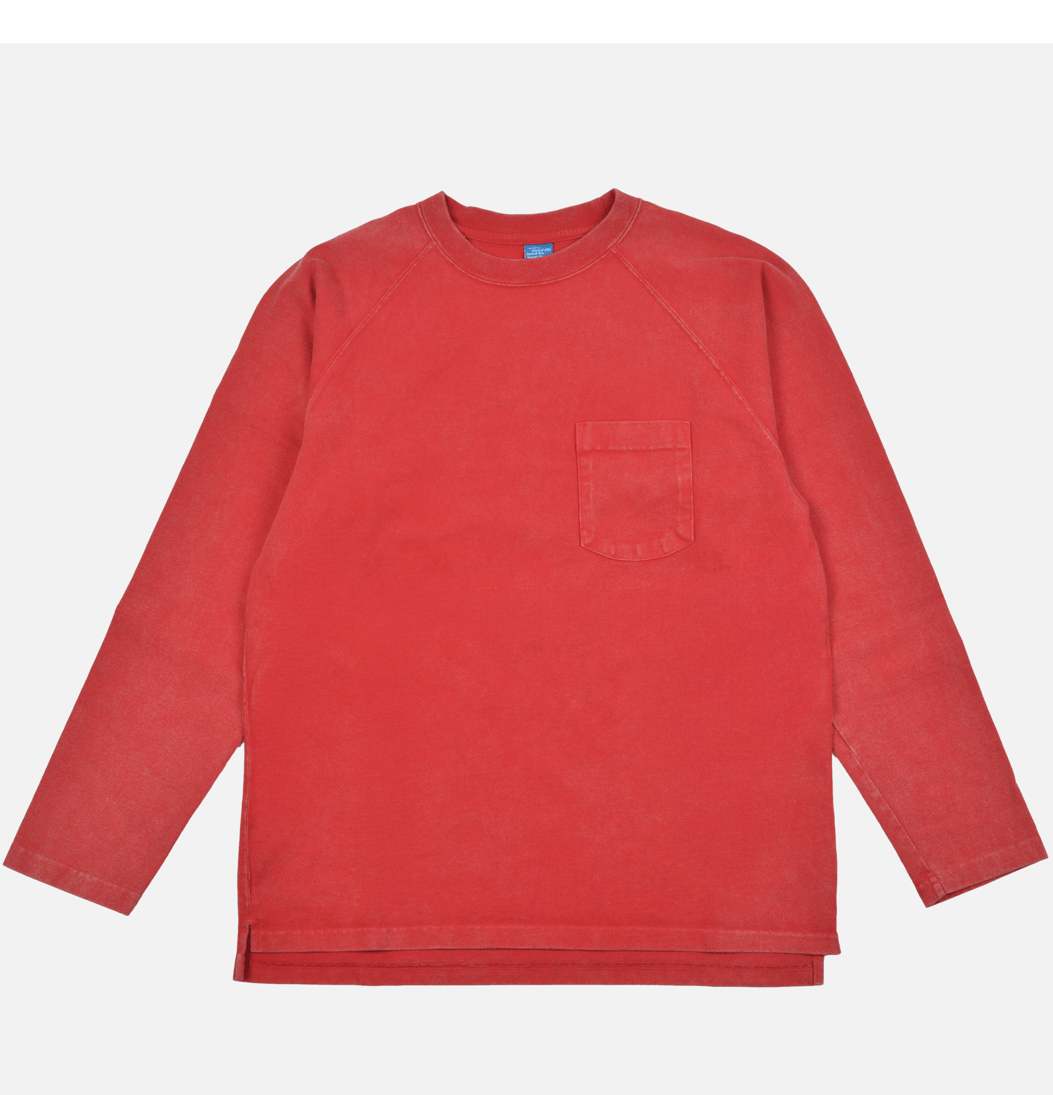 Good On Vintage Dye Ls Raglan Pocket Rouge